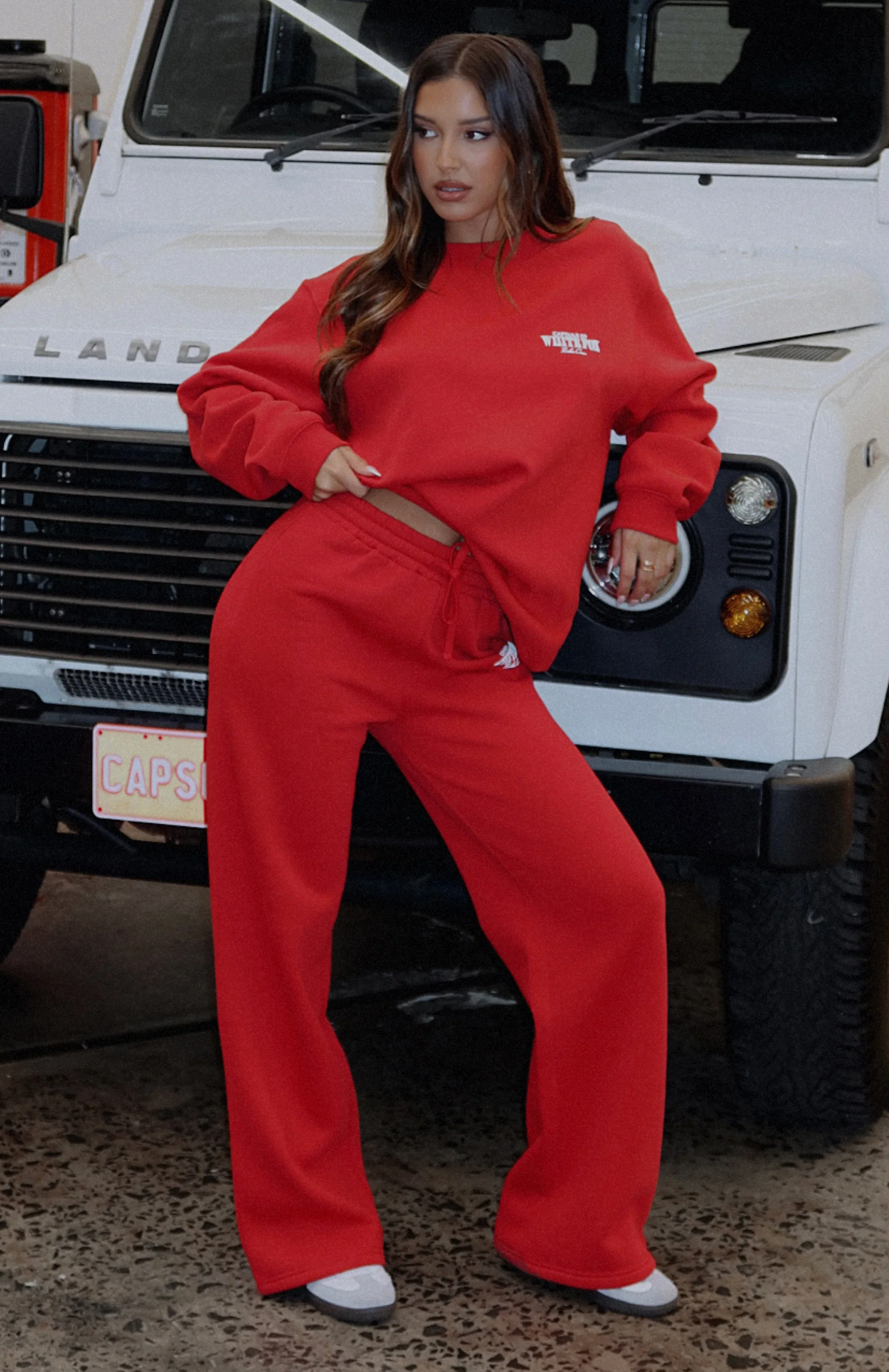 Capsule 9 Rodeo Crew Wide Leg Sweatpants Red - luluinthesky
