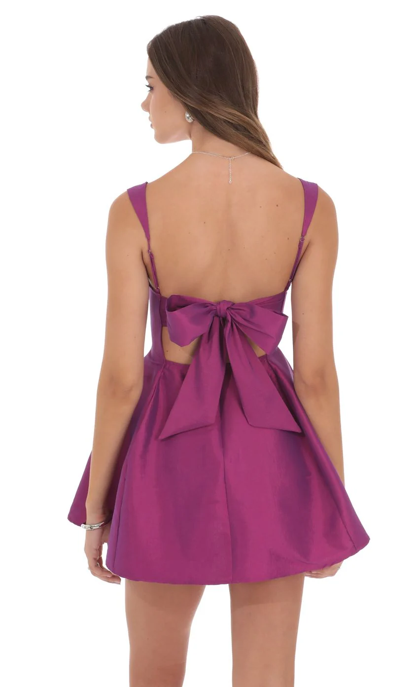 Duo Chrome Fit and Flare Dress in Berry - luluinthesky