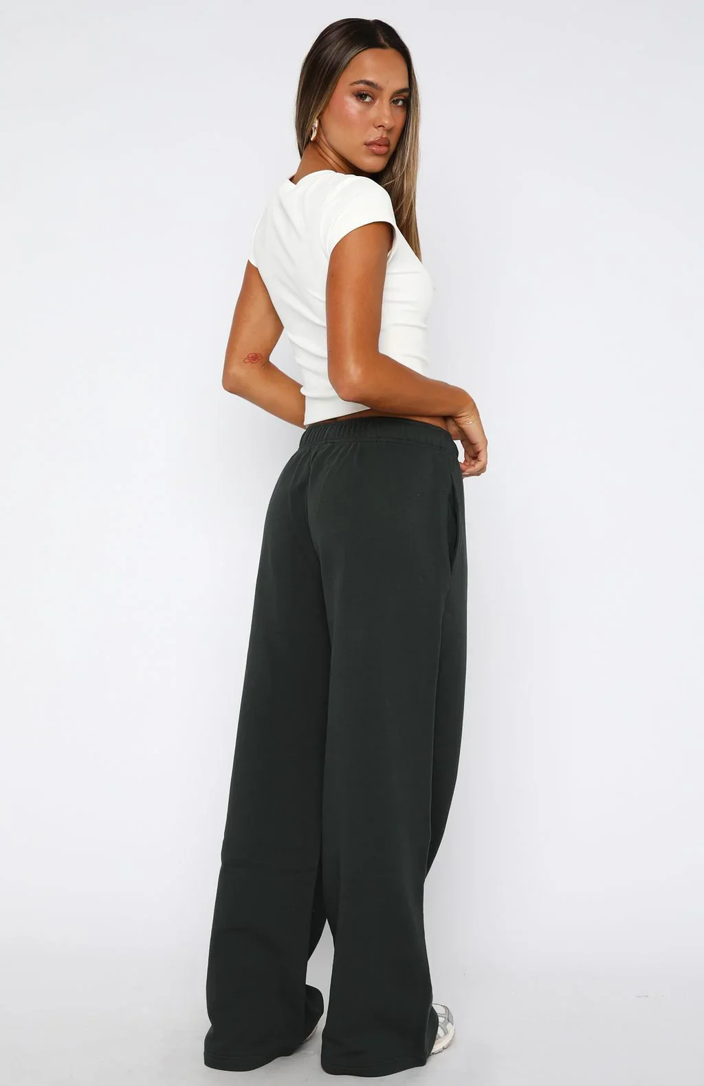 Give It A Rest Wide Leg Sweatpants Forest Green - luluinthesky