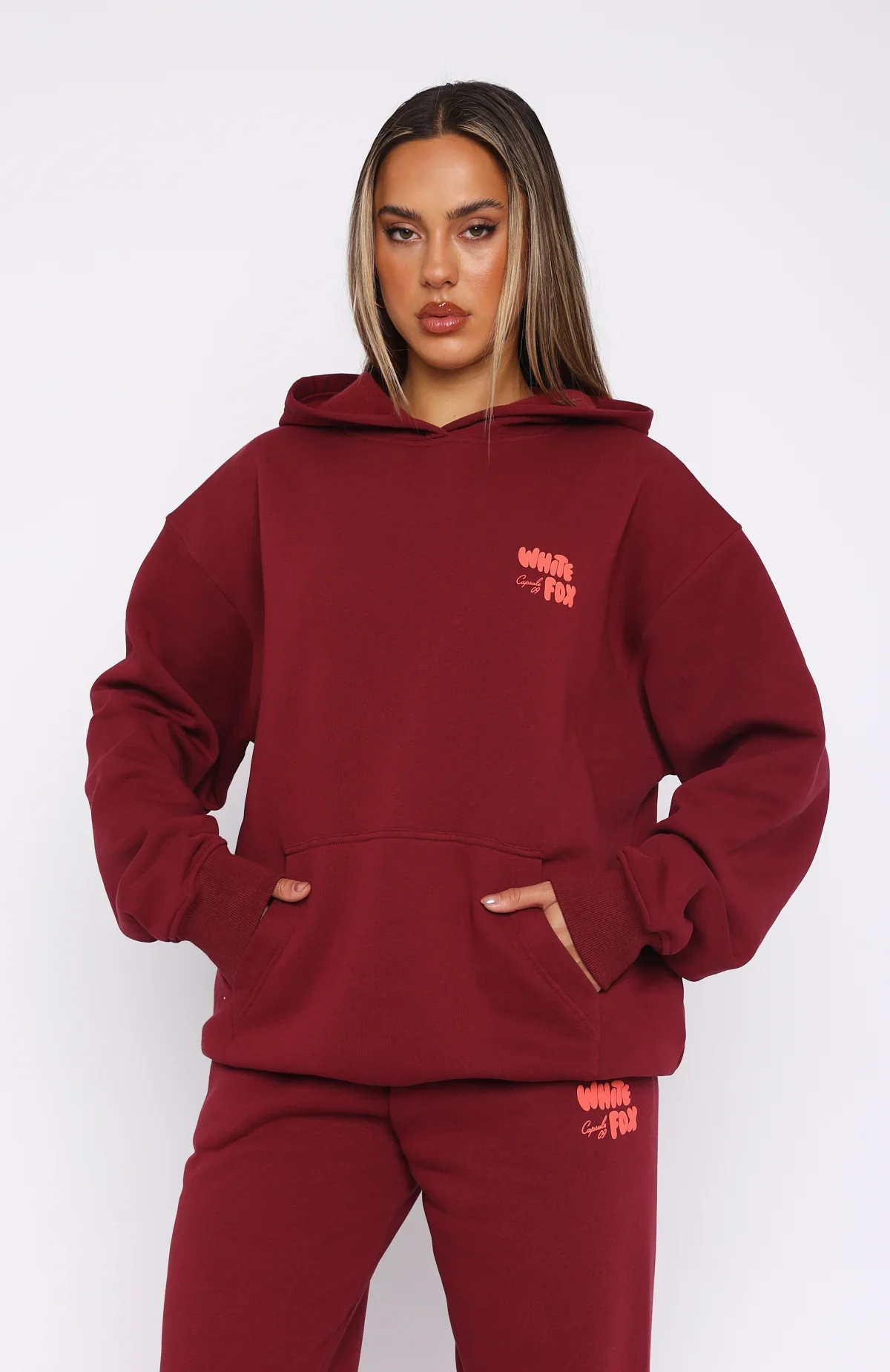 Capsule 9 Star Of The Moment Oversized Hoodie Burgundy - luluinthesky