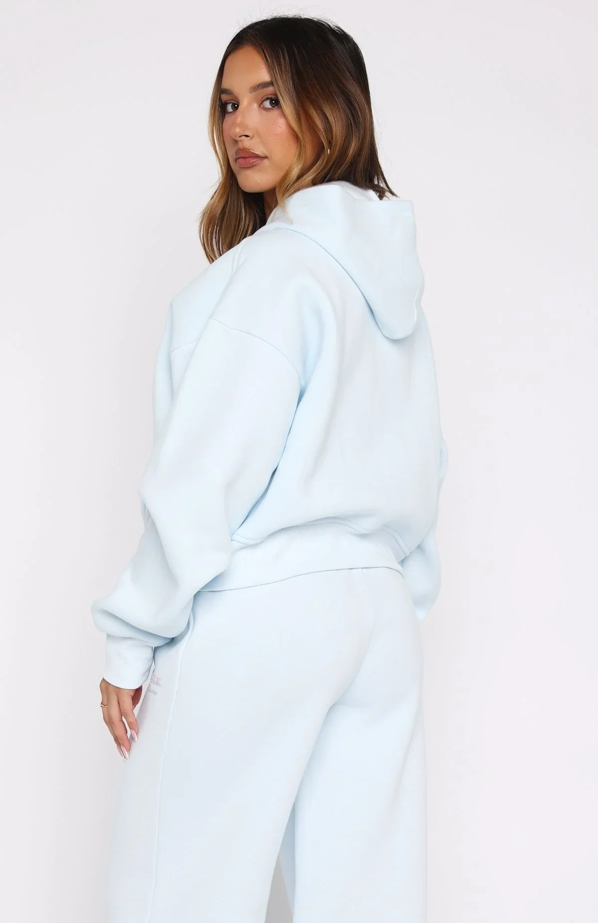 Lucky Thirteen Audrina Boxy Zip Front Hoodie Blue - luluinthesky
