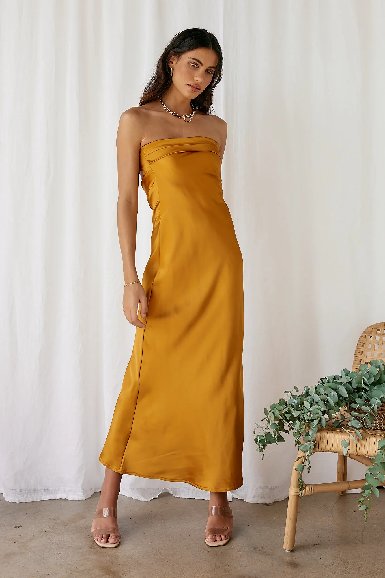 Gleam In Gold Maxi Dress Yellow - luluinthesky