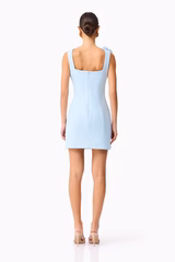 Chantelle Floral Mini Dress in Blue - luluinthesky