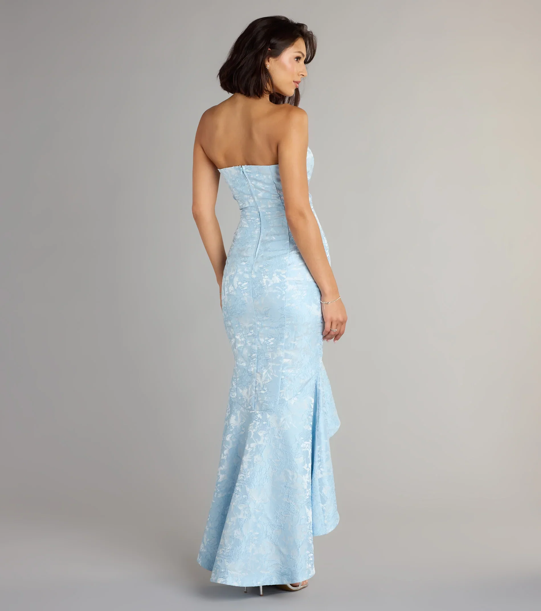 Luna Floral High Low Mermaid Formal Dress - luluinthesky