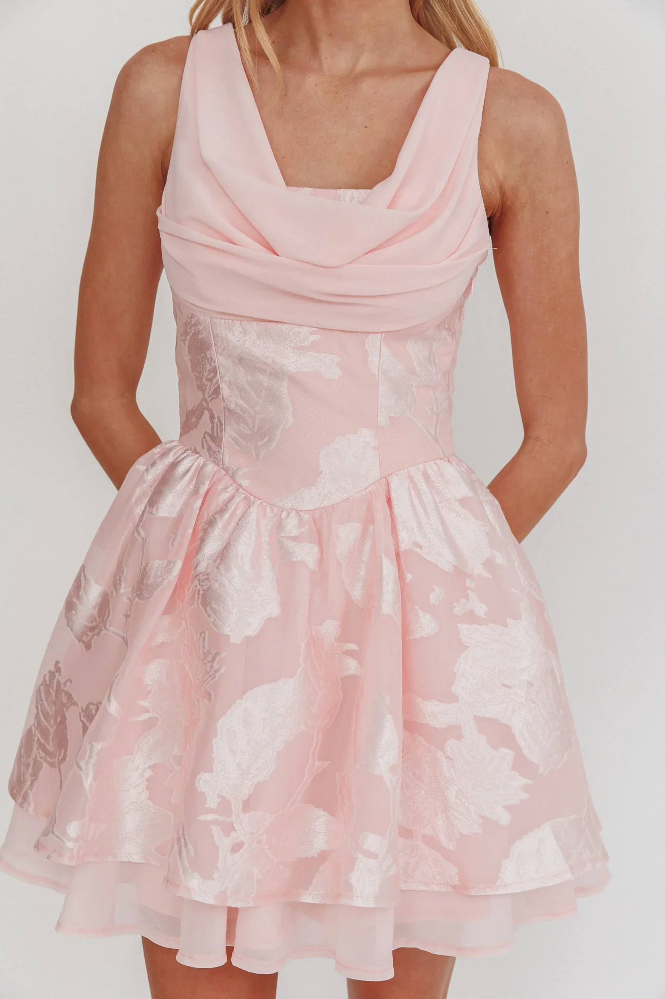 Lusting Lace-Up Back Mini Dress Blush - luluinthesky