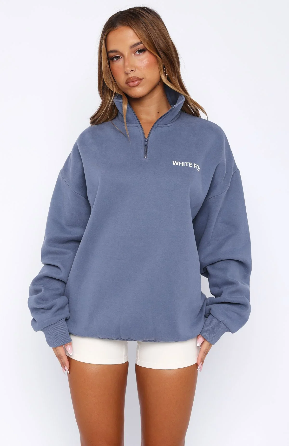 Core Classic Zip Front Sweater Ocean - luluinthesky
