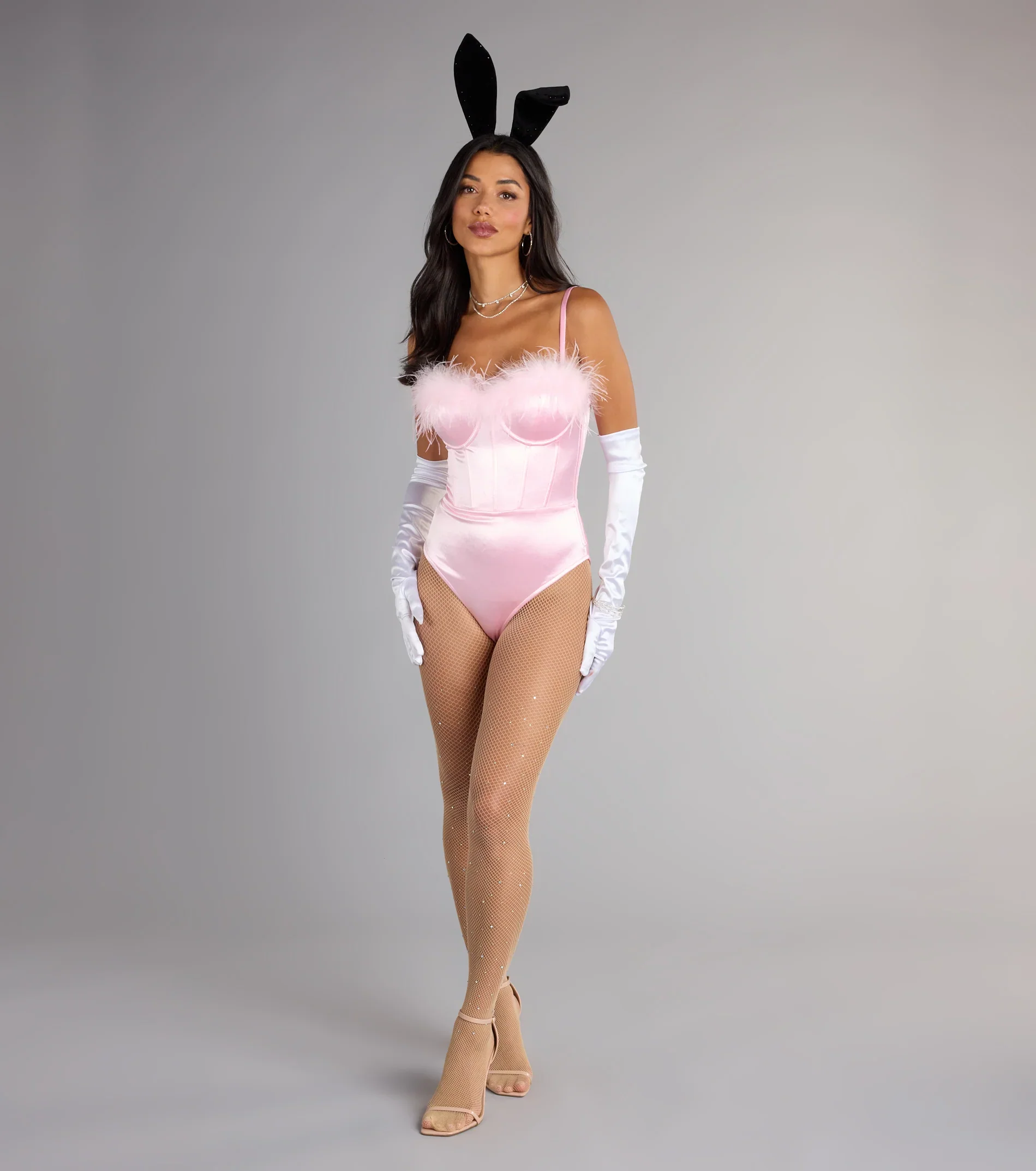 Iconic Bunny Satin Corset Bodysuit - luluinthesky