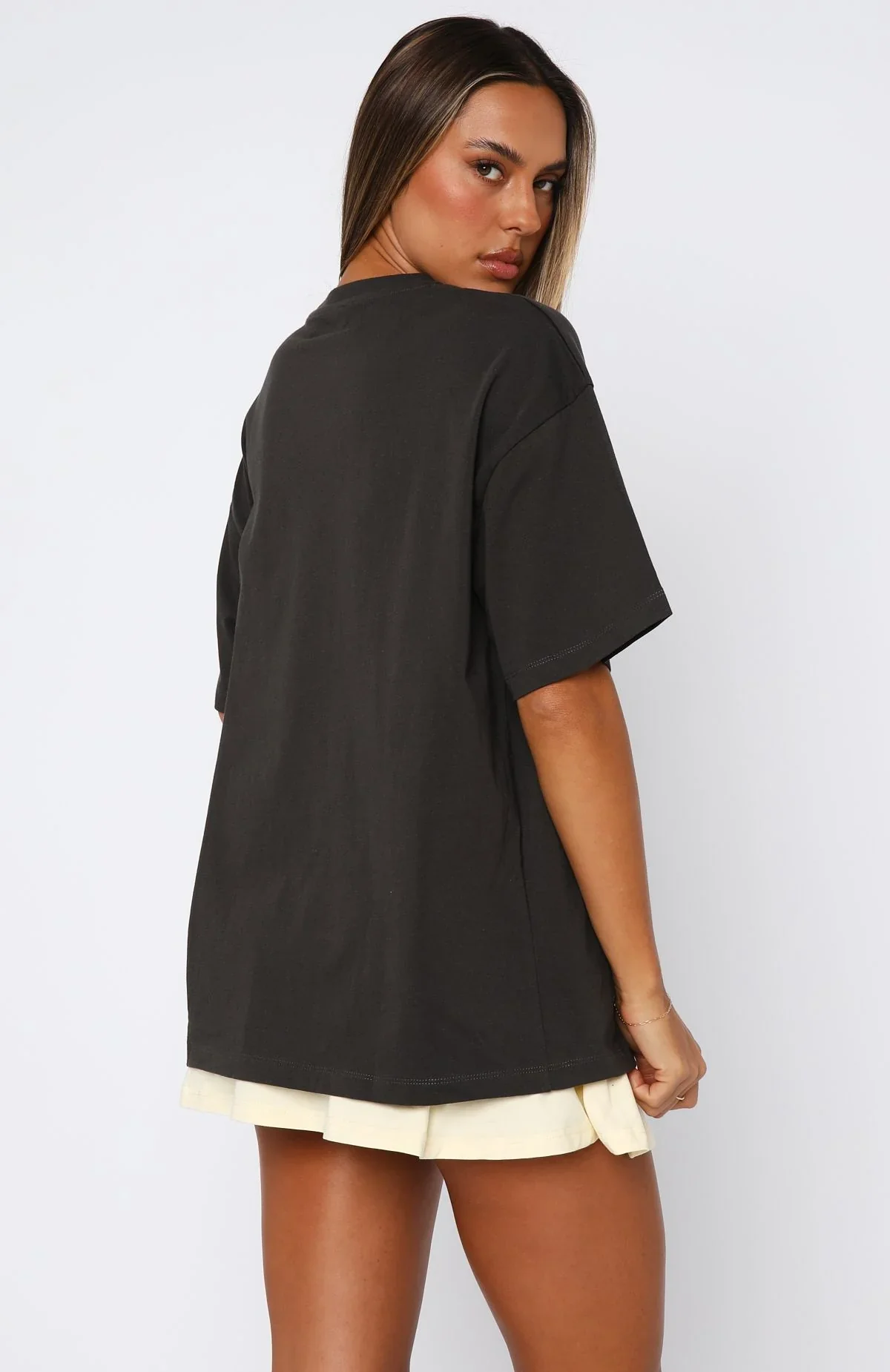 From The Archives Charli Oversized Tee Charcoal - luluinthesky