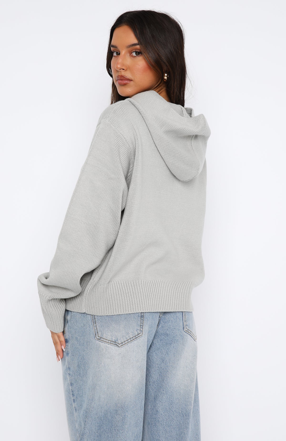 It's Cool Knit Hoodie Light Grey - luluinthesky
