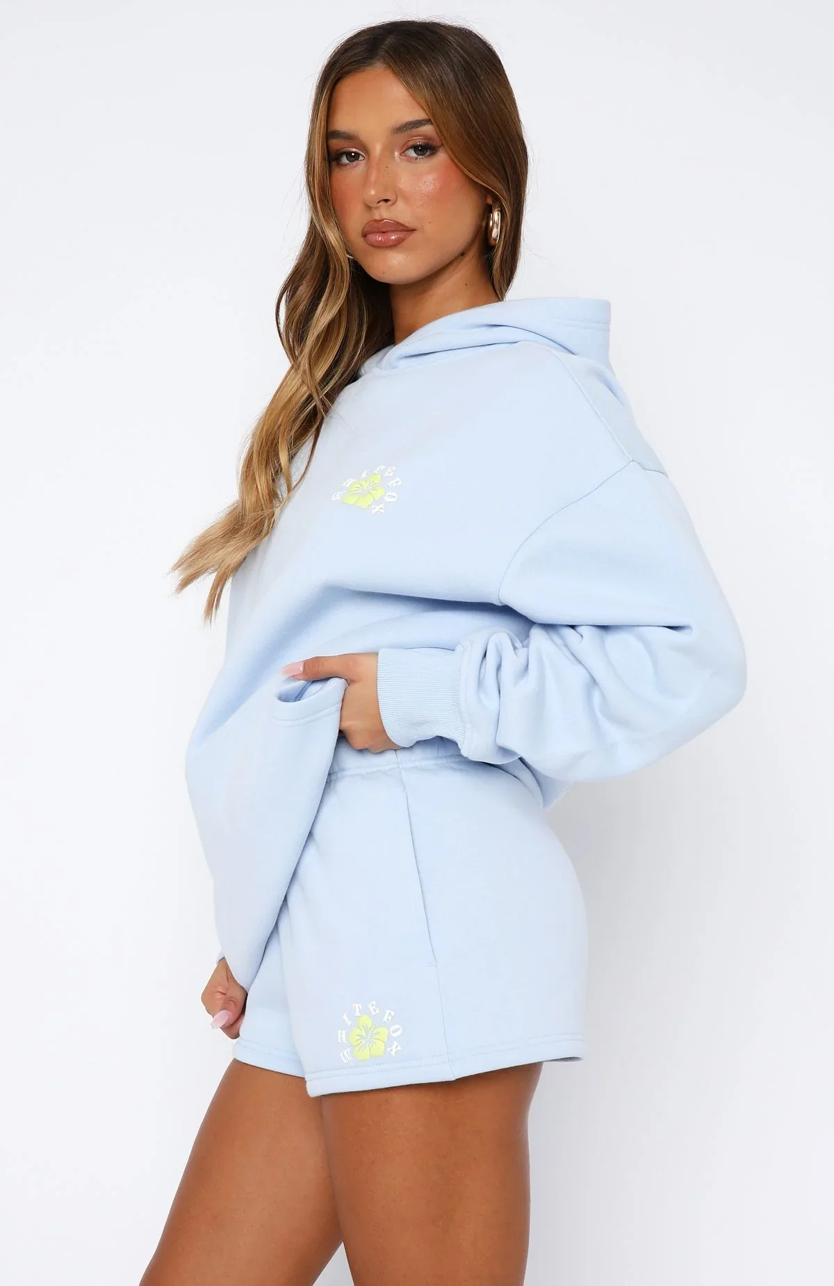 Keep Blooming Lounge Shorts Blue - luluinthesky