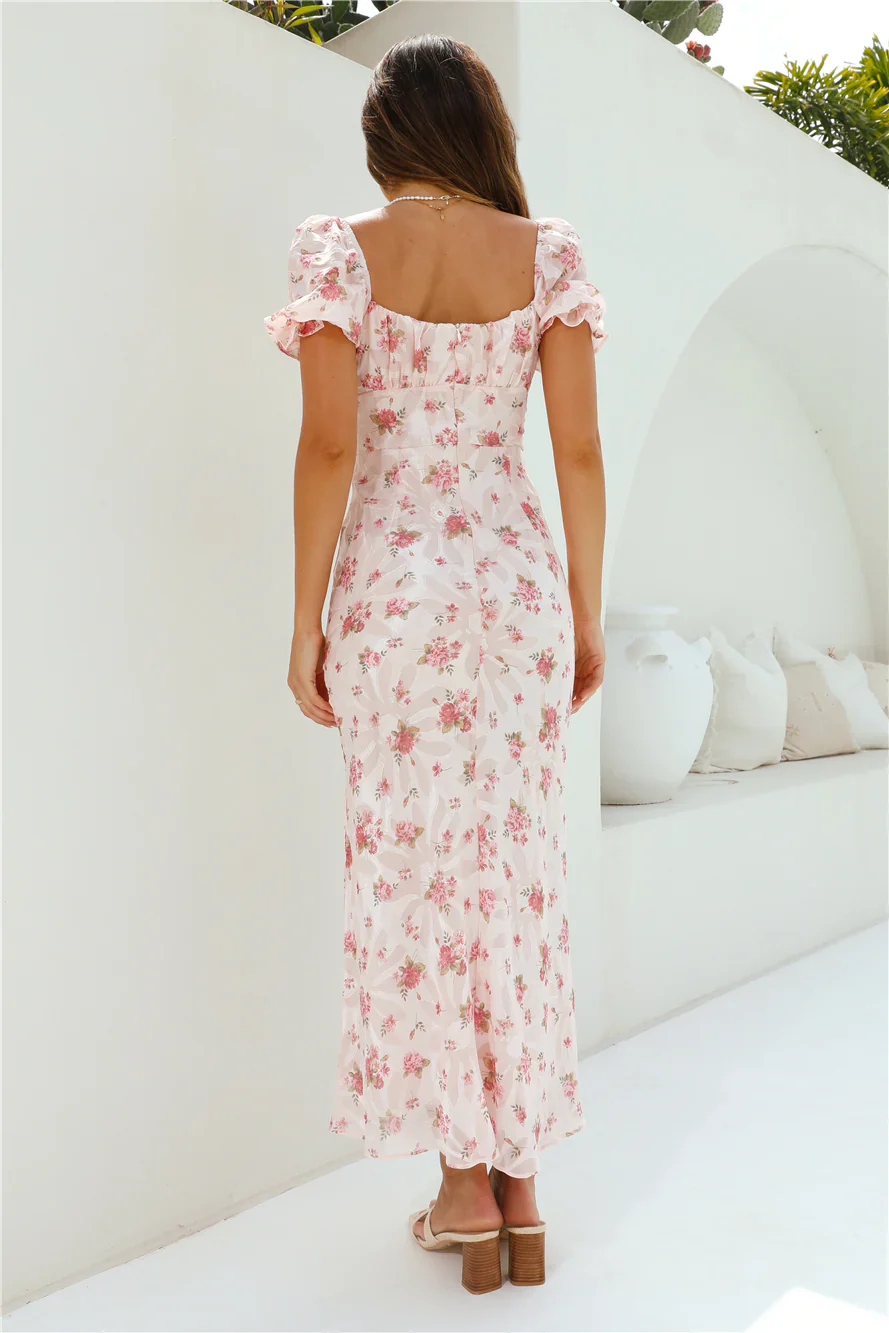Making Me Blush Maxi Dress Pink - luluinthesky