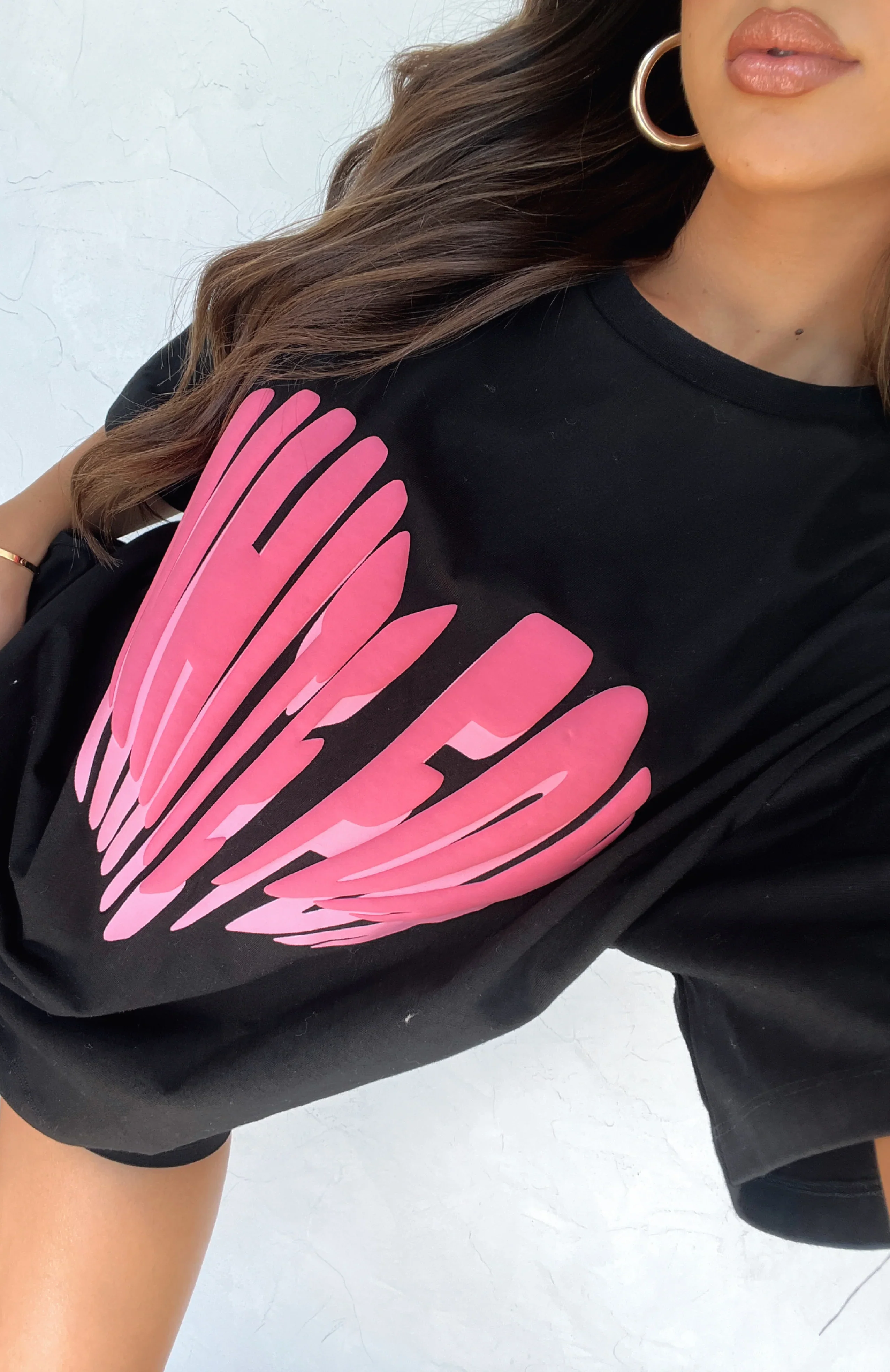 Love Burst Oversized Tee Black - luluinthesky