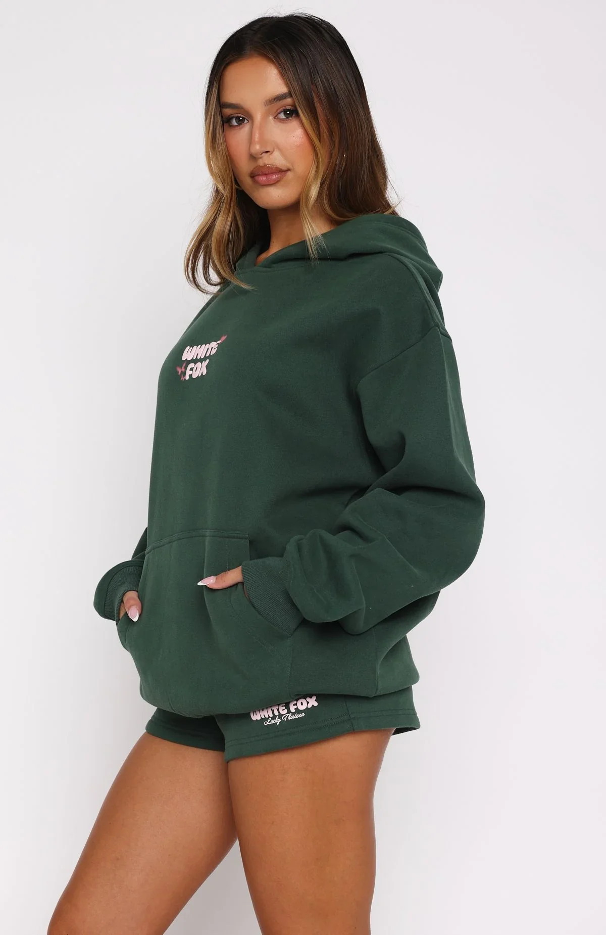 Lucky Thirteen Stephanie Oversized Hoodie Green - luluinthesky