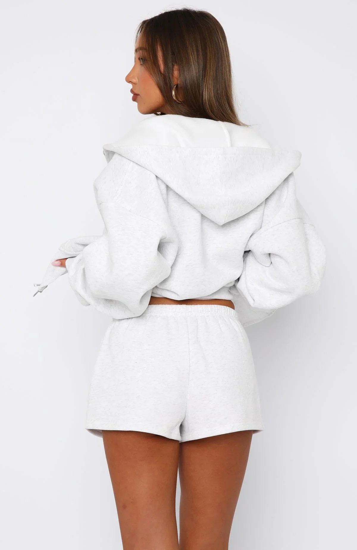 Can't Miss It Lounge Shorts Grey Marle/Rose Gold - luluinthesky