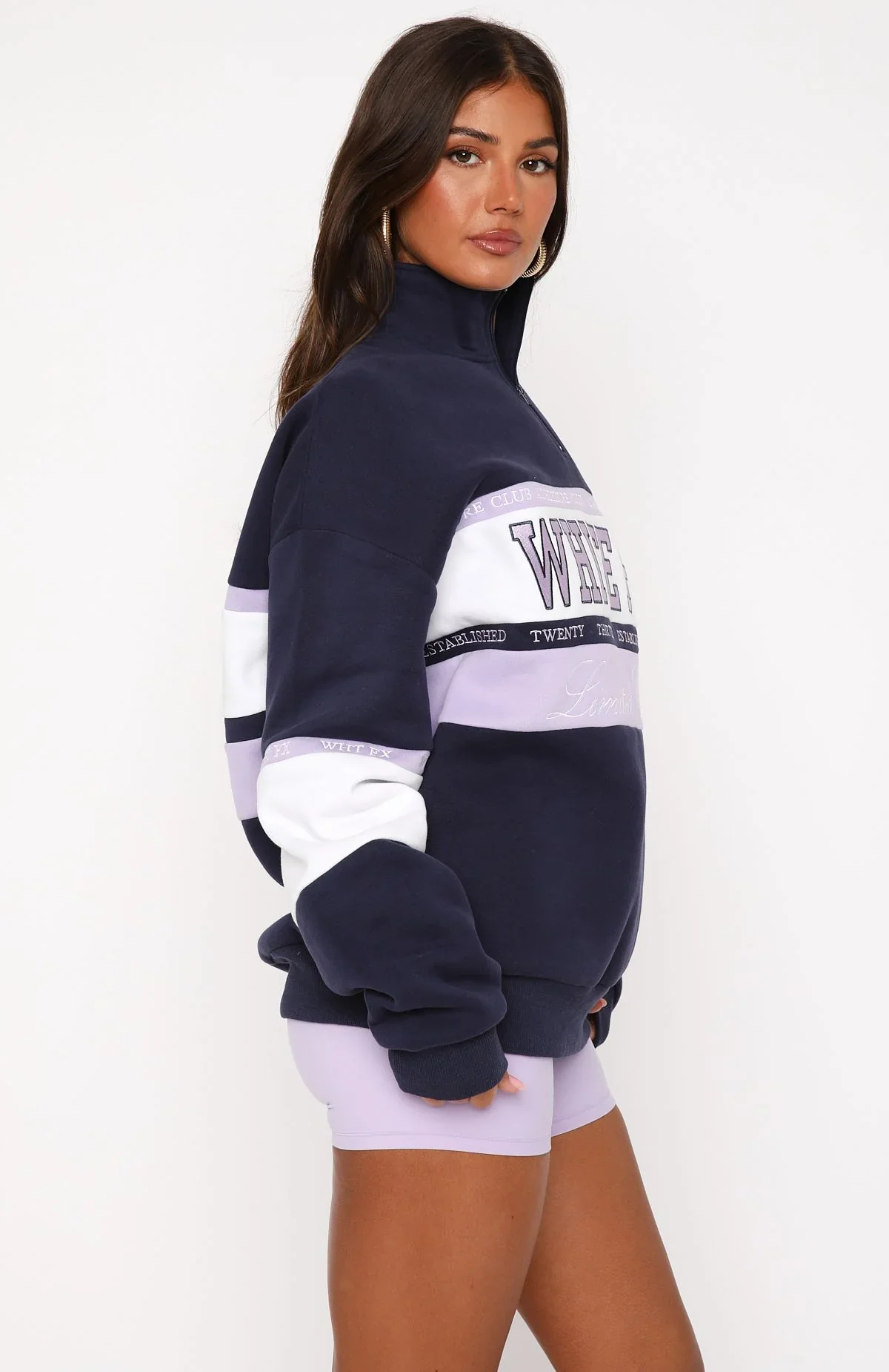 Breaking Ground Zip Front Sweater Navy - luluinthesky