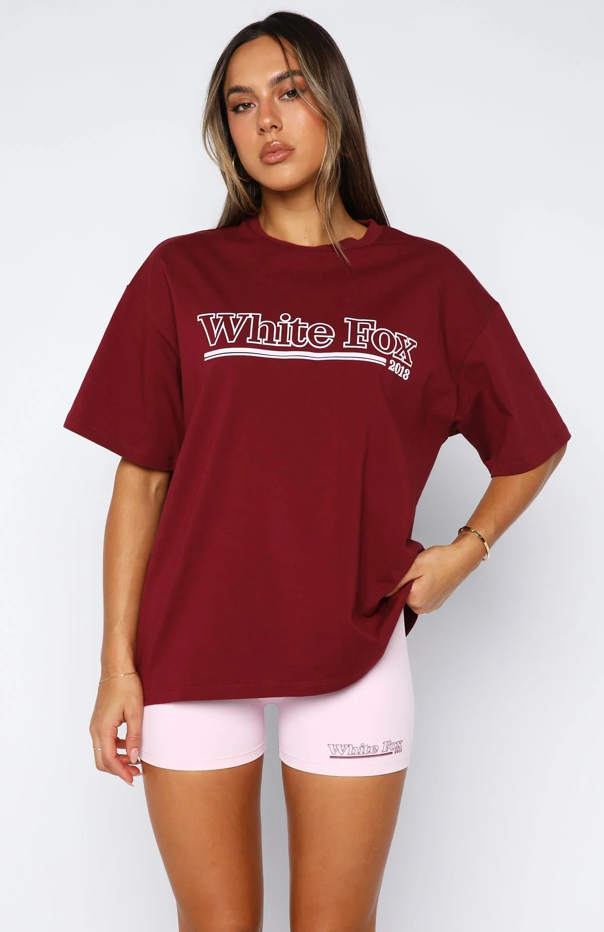 No Hesitation Oversized Tee Burgundy - luluinthesky