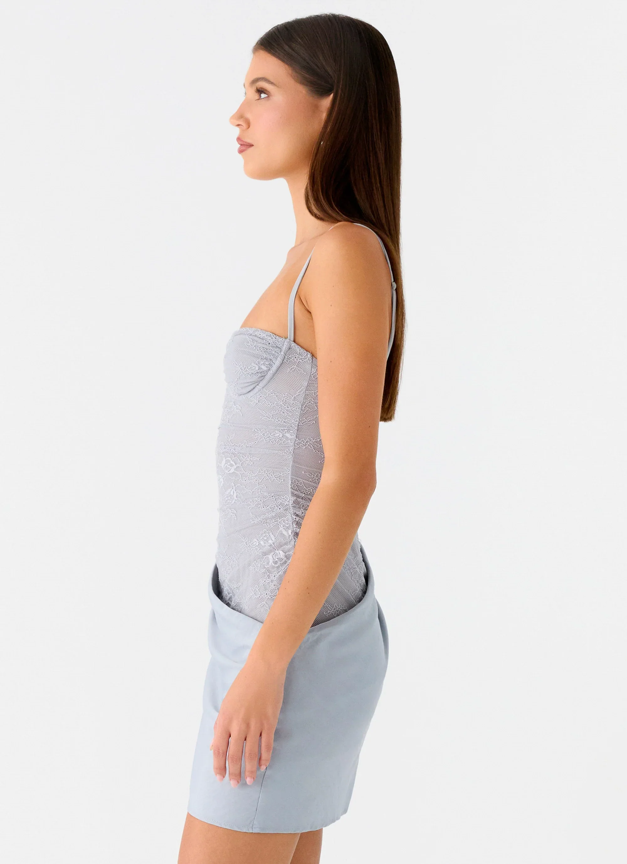 Romy Mini Dress - Grey - luluinthesky