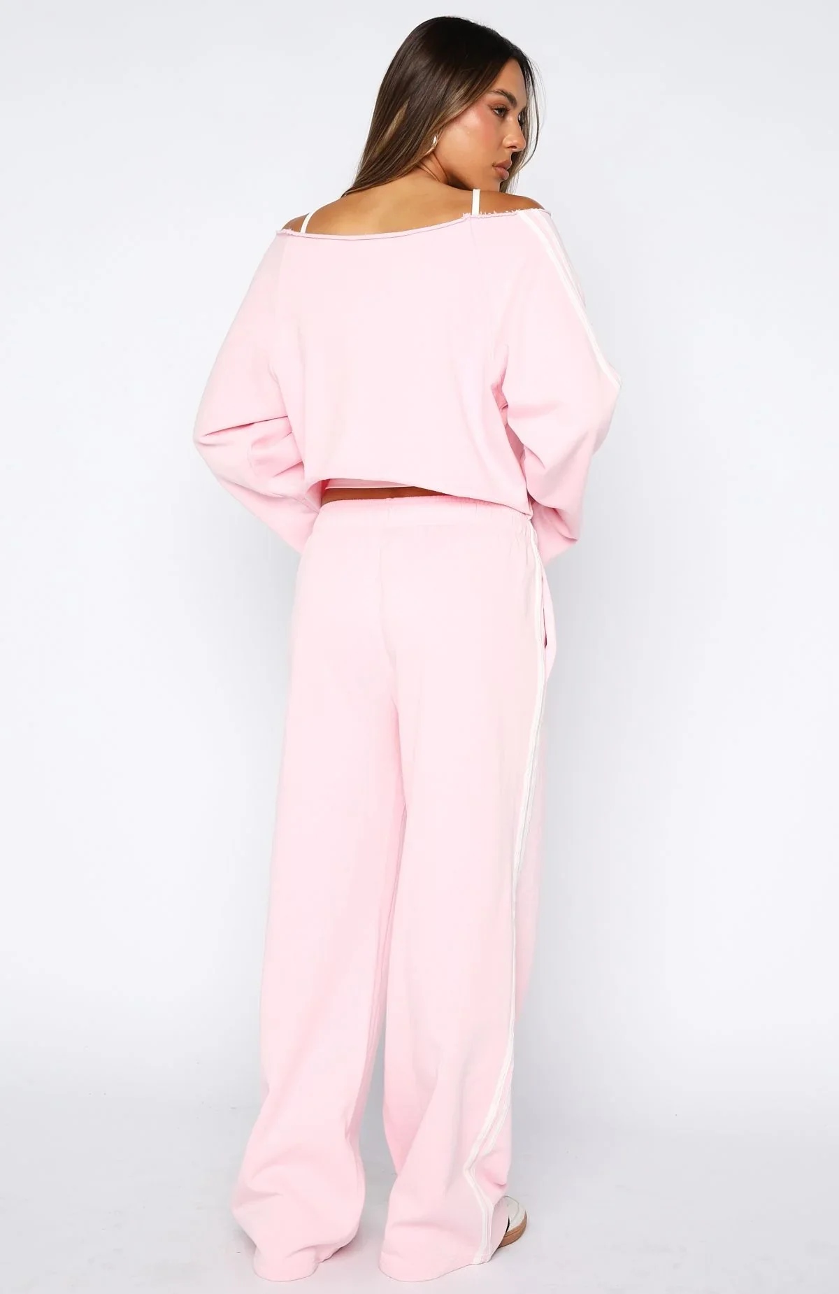 Star Student Wide Leg Sweatpants Pink - luluinthesky