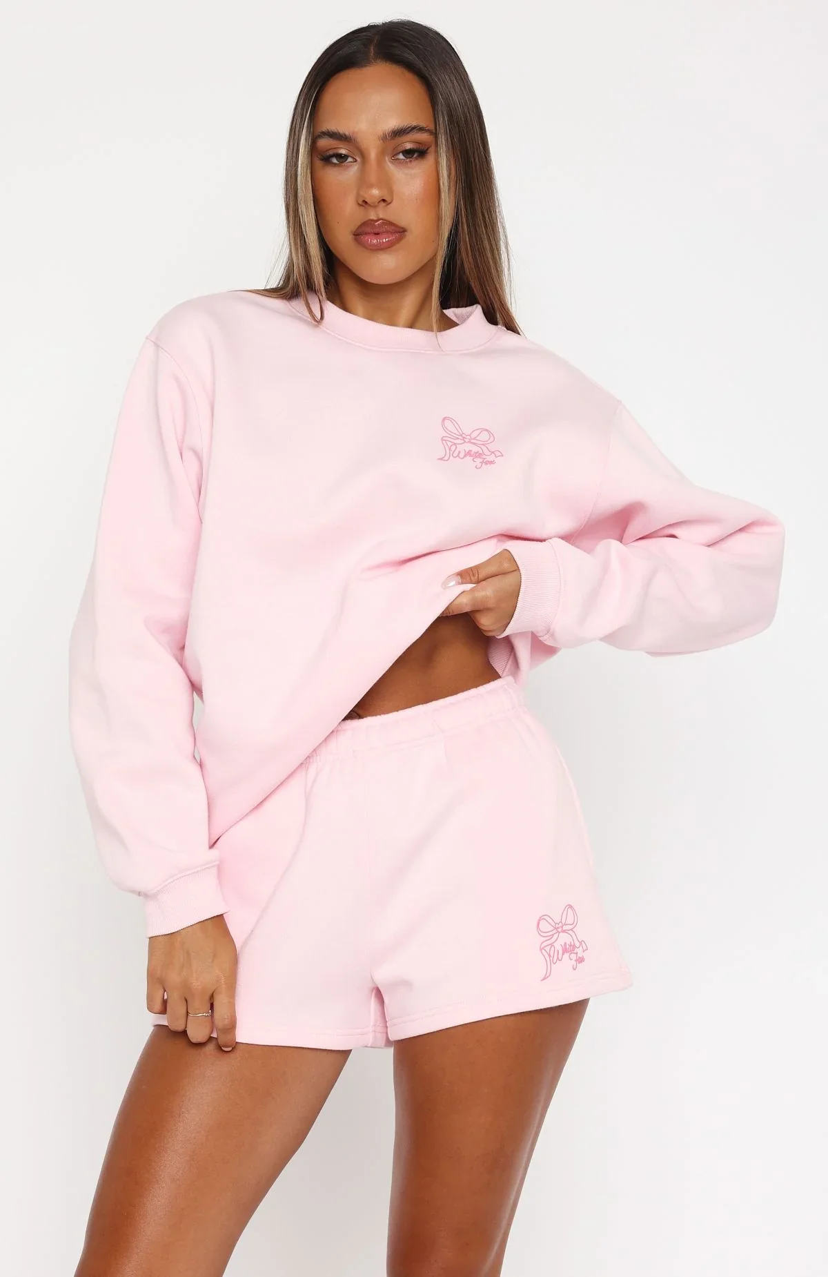 Love You Forever Lounge Shorts Pink - luluinthesky