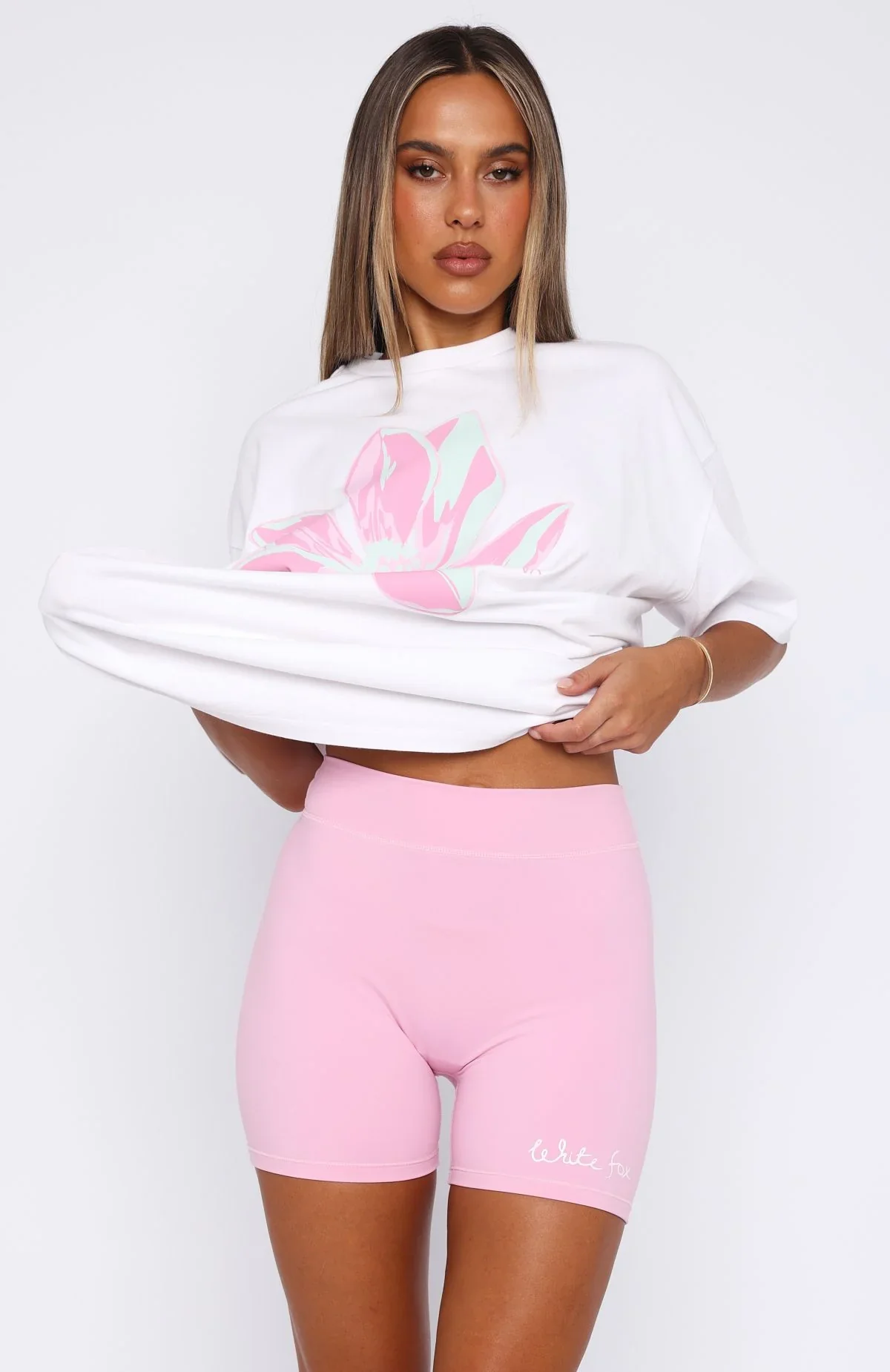 Pick You A Flower Bike Shorts Pink - luluinthesky