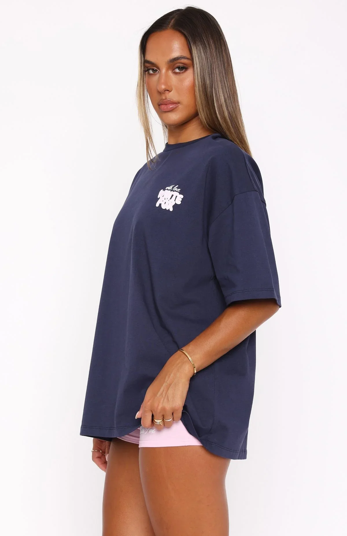 With Love Always Oversized Tee Navy - luluinthesky