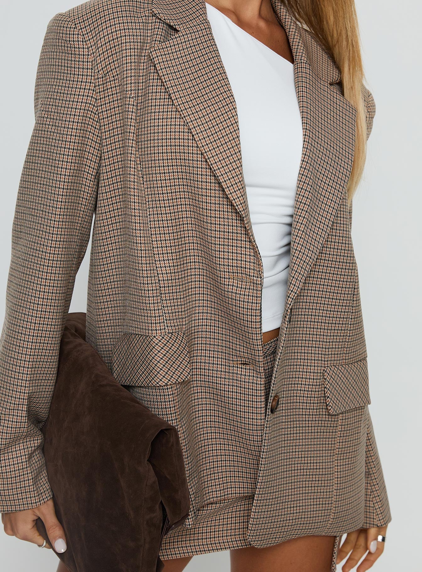 Deane Blazer Brown Check - luluinthesky