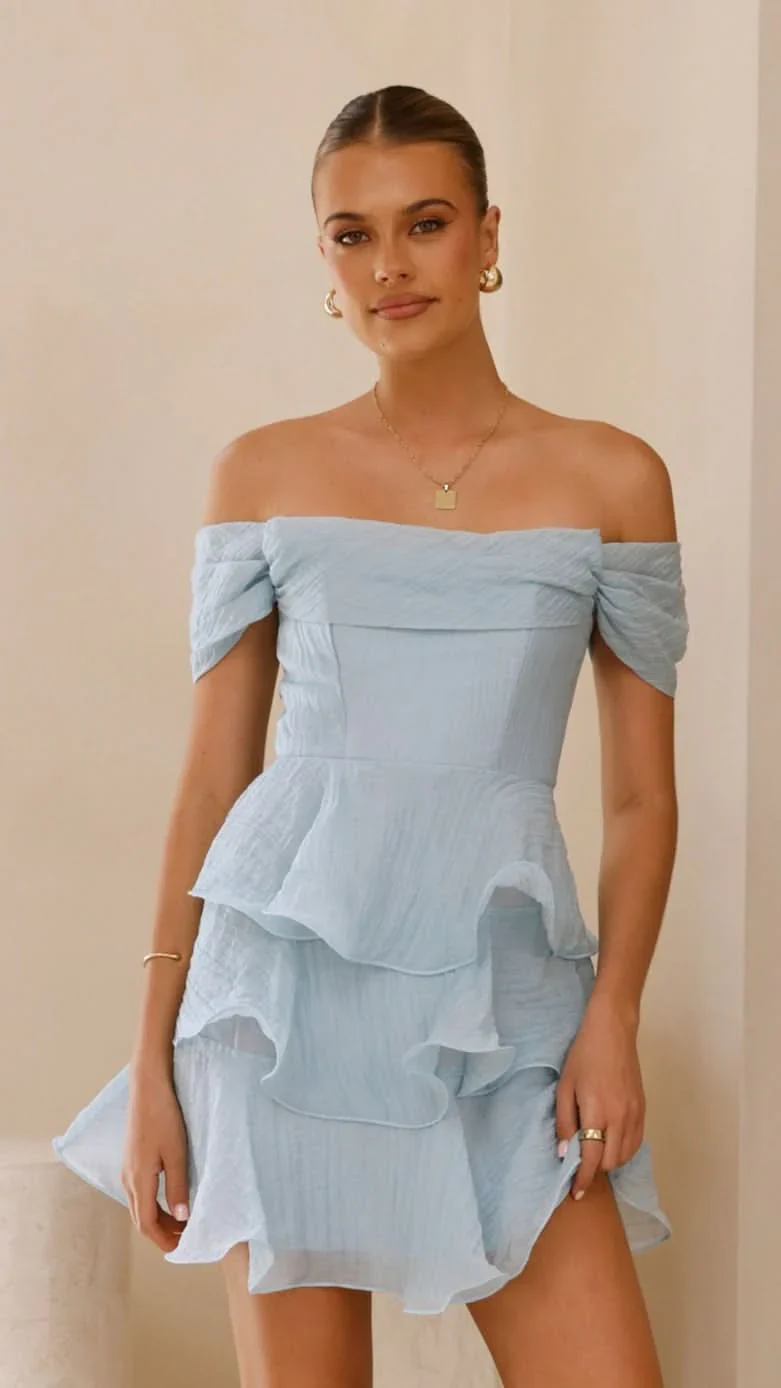 Lanelle Mini Dress - Blue - luluinthesky