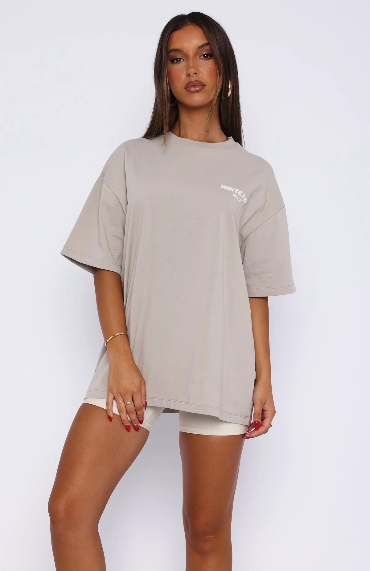 Offstage Back Graphic Oversized Tee Grey - luluinthesky