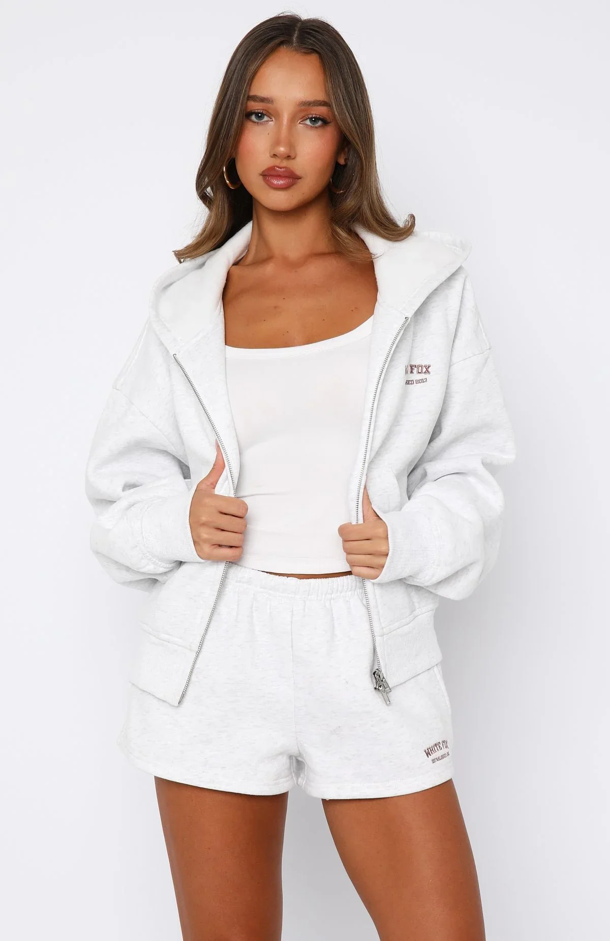 Can't Miss It Lounge Shorts Grey Marle/Rose Gold - luluinthesky