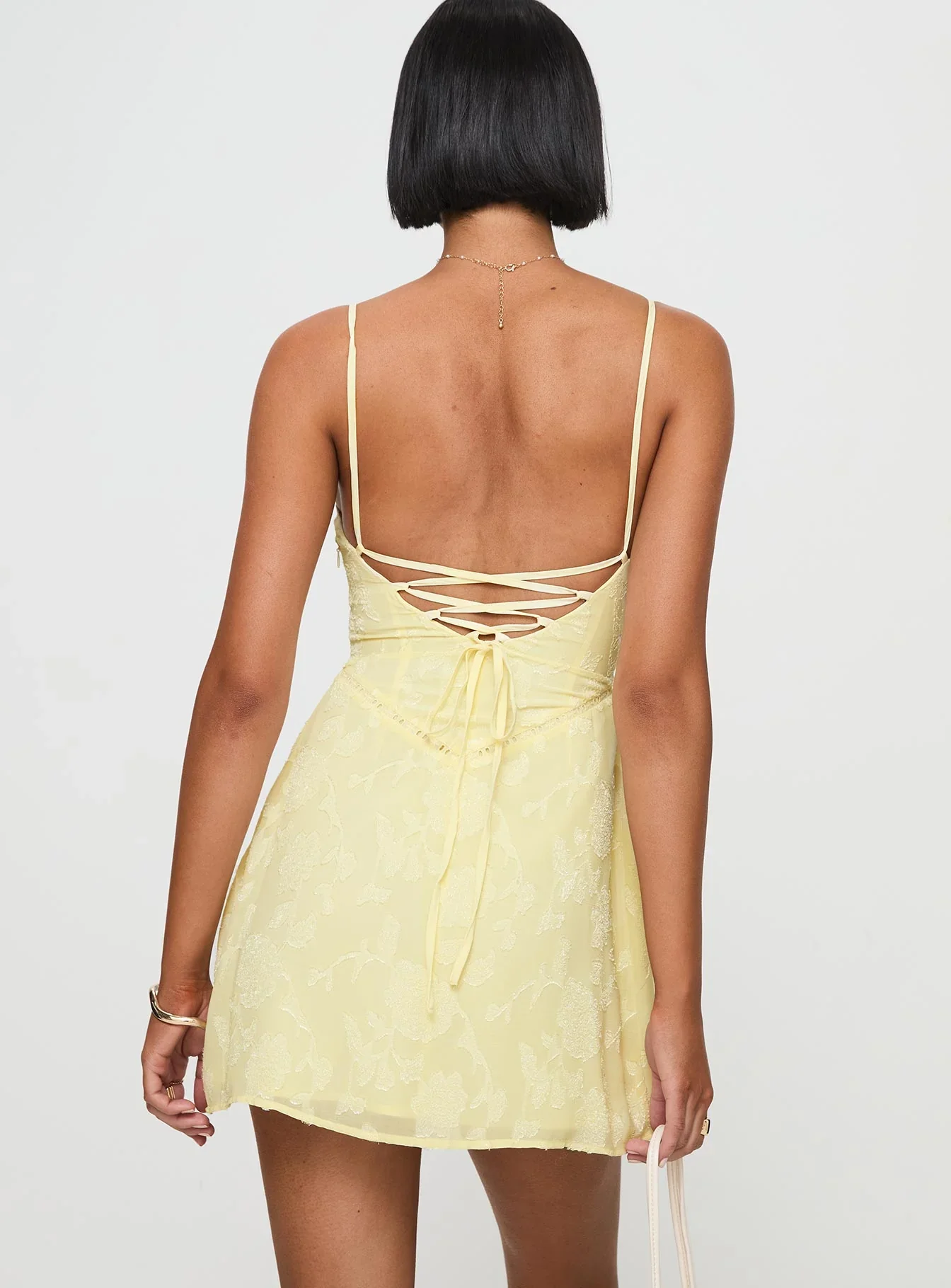 South Of France Mini Dress Yellow - luluinthesky