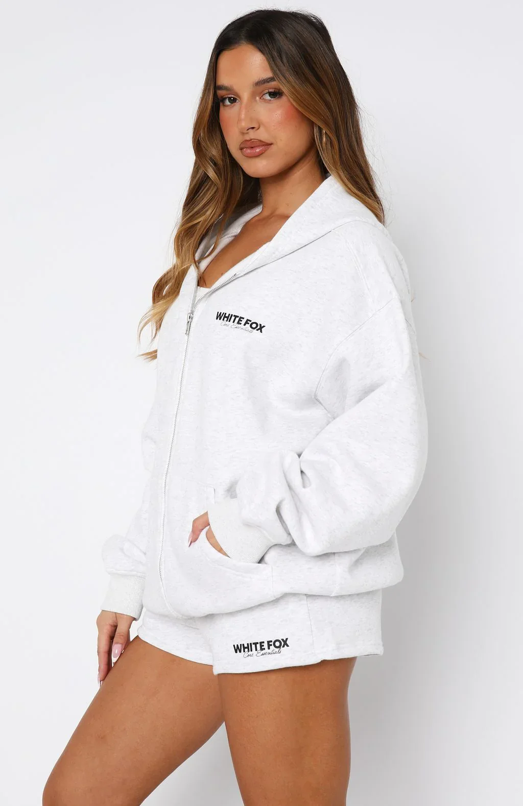 Core Essentials Zip Hoodie Grey Marle - luluinthesky