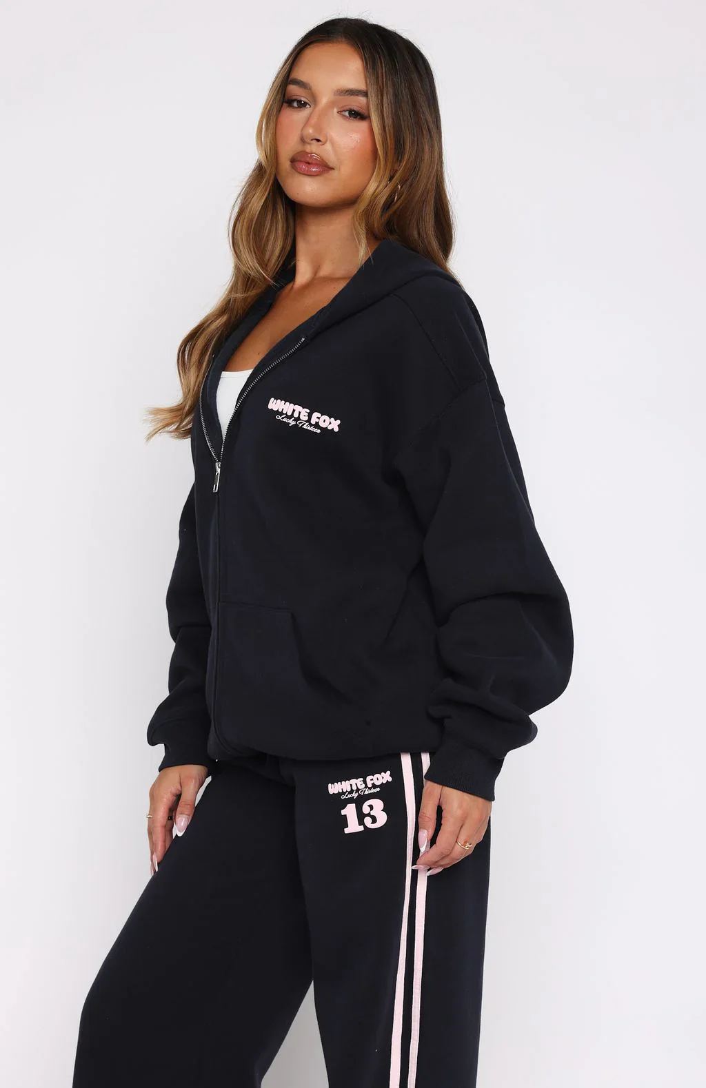 Lucky Thirteen Charise Zip Front Hoodie Navy - luluinthesky
