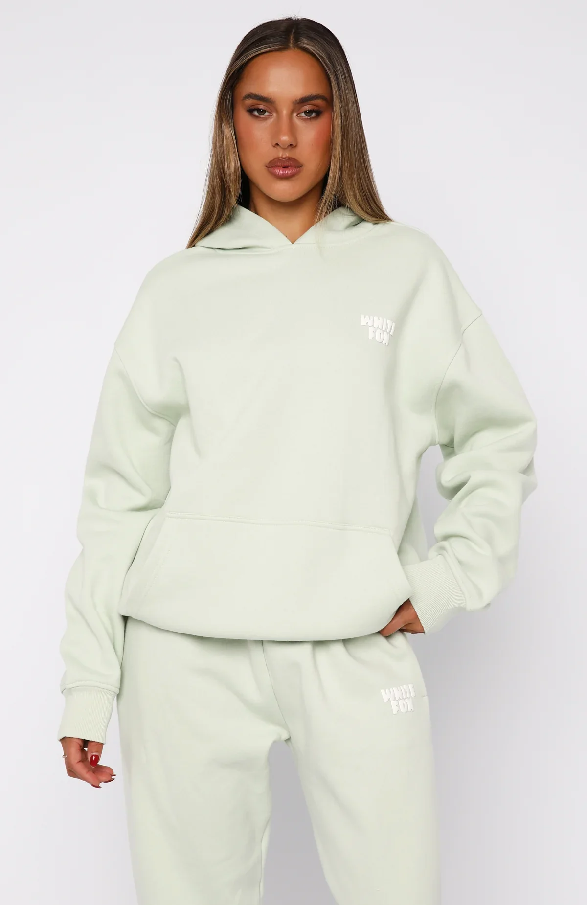 11th Street Keeping It Real Oversized Hoodie Iced Matcha - luluinthesky