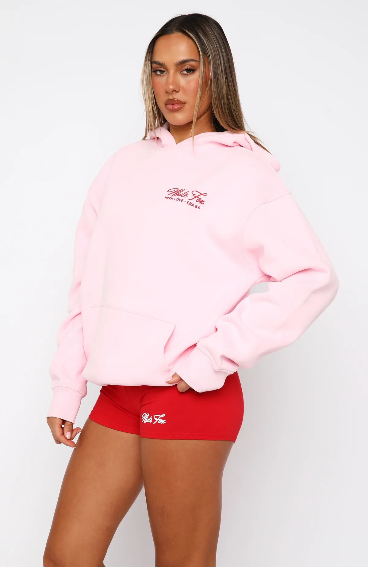 With Love & Kisses Oversized Hoodie Baby Pink - luluinthesky