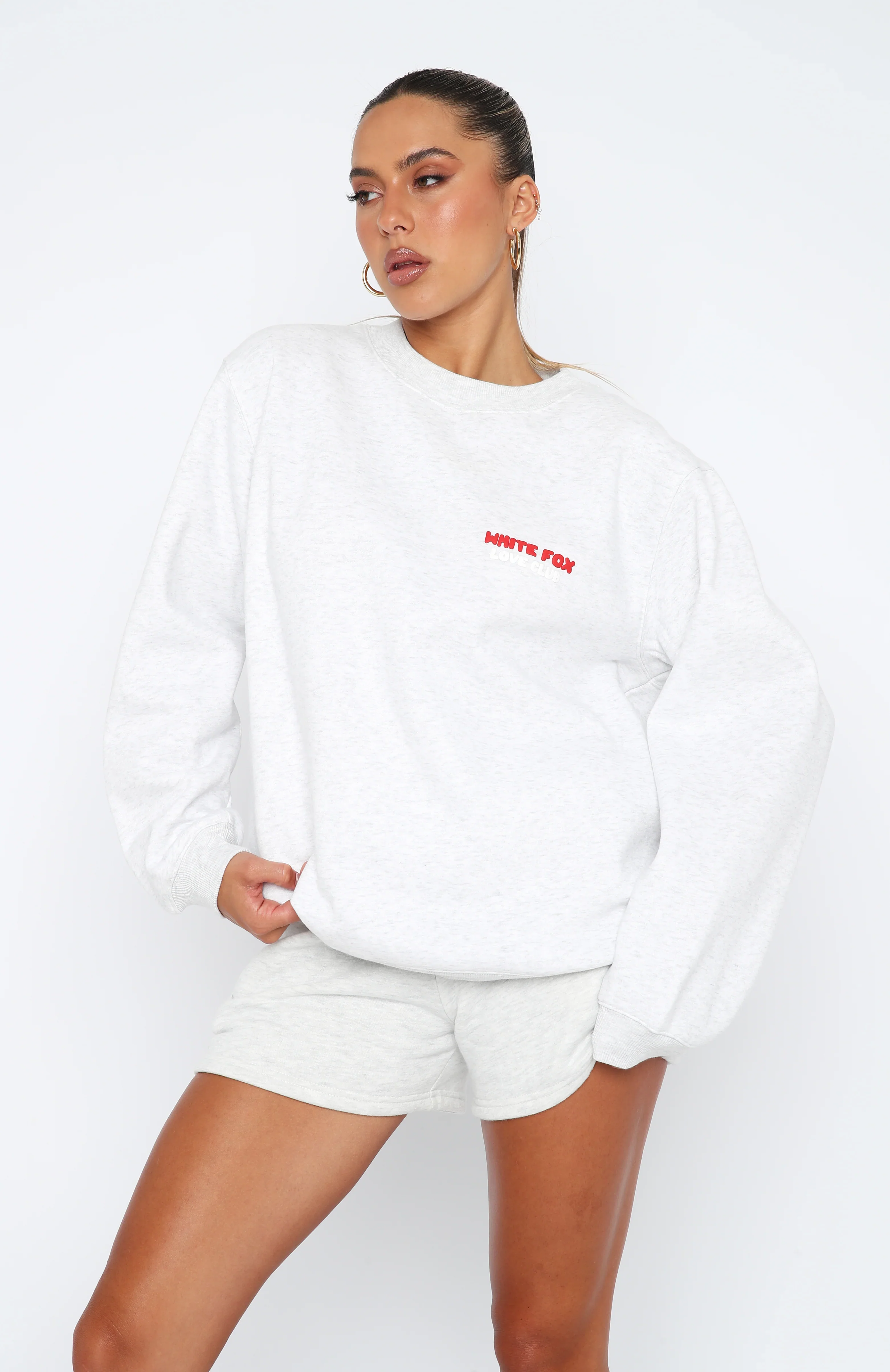 Love Club Oversized Sweater Grey Marle - luluinthesky