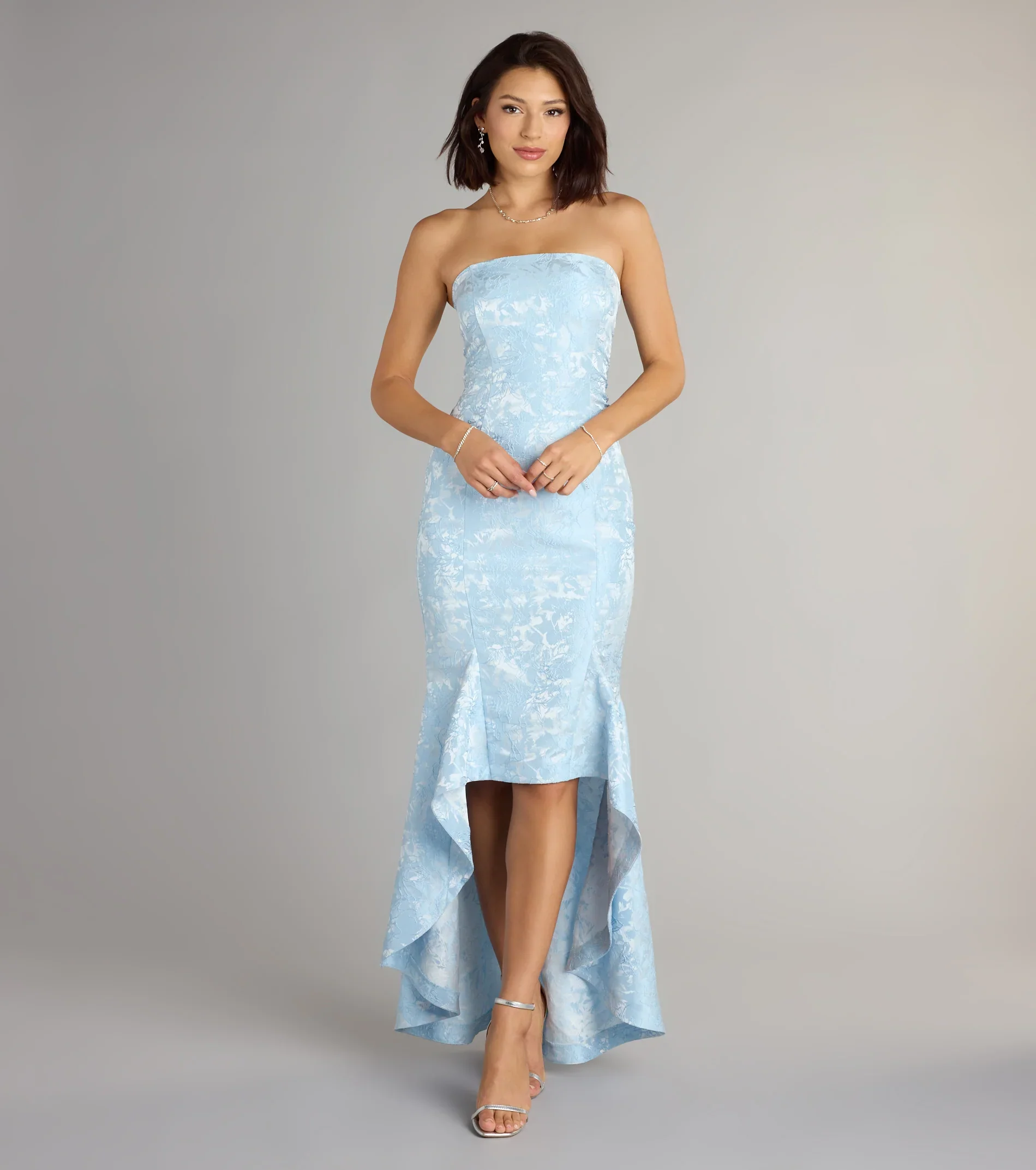 Luna Floral High Low Mermaid Formal Dress - luluinthesky