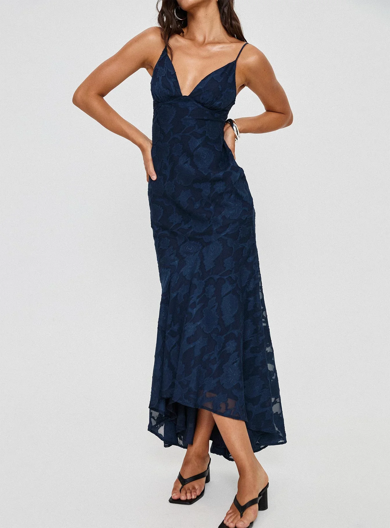 Cyrene Maxi Dress Navy - luluinthesky