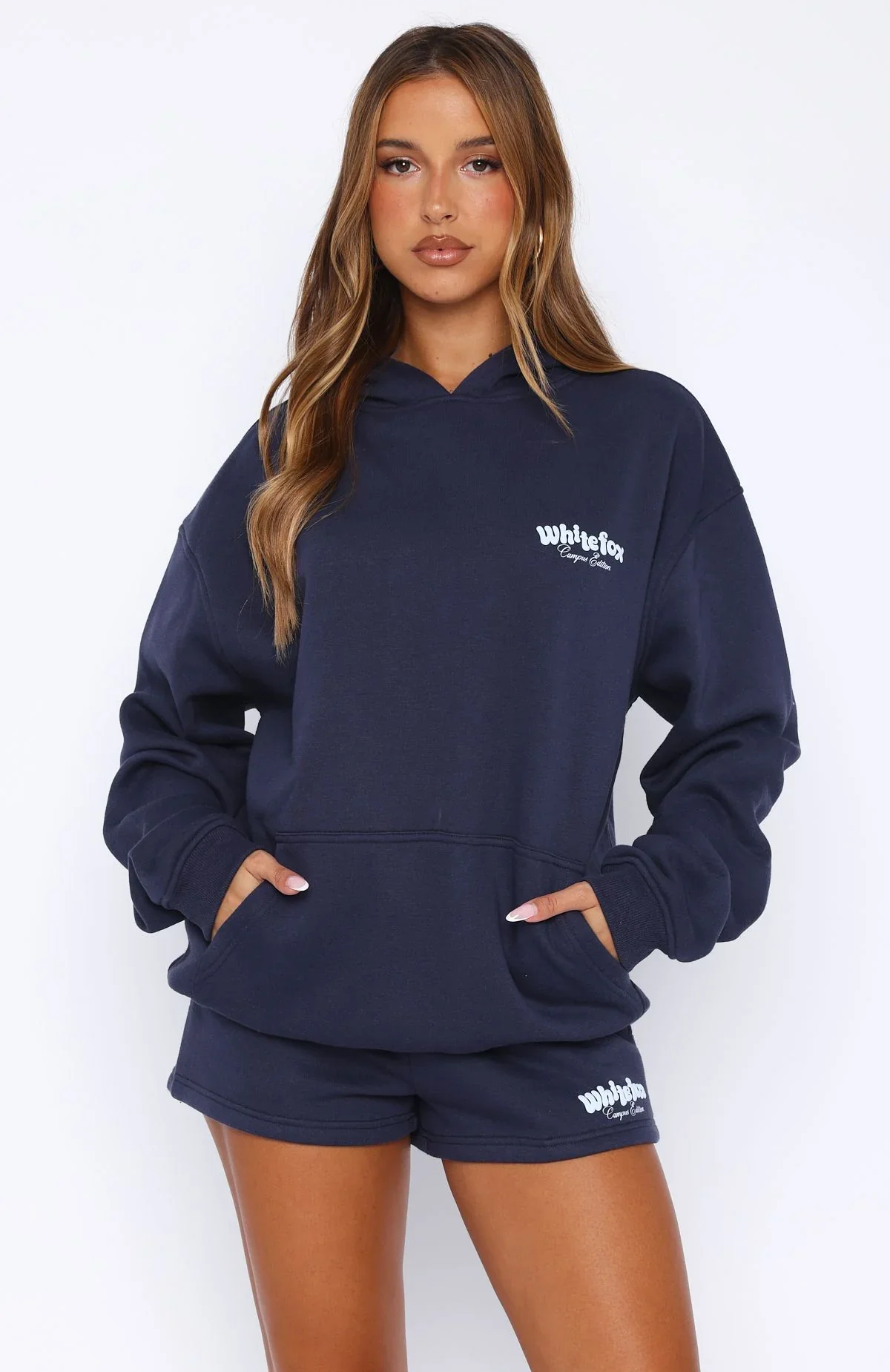 High Above Oversized Hoodie Navy - luluinthesky