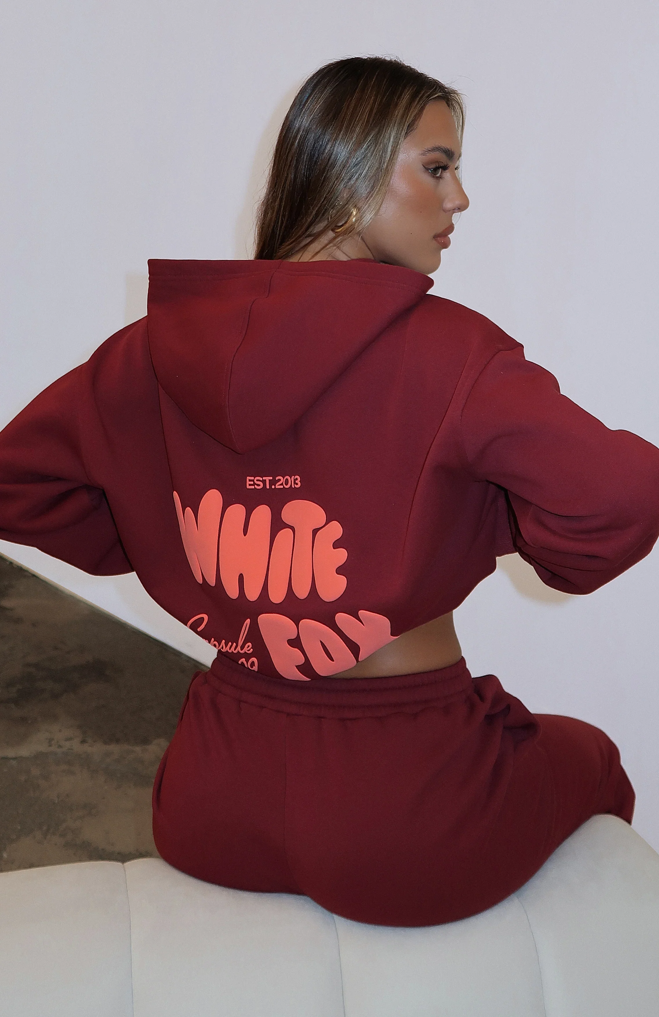 Capsule 9 Star Of The Moment Oversized Hoodie Burgundy - luluinthesky