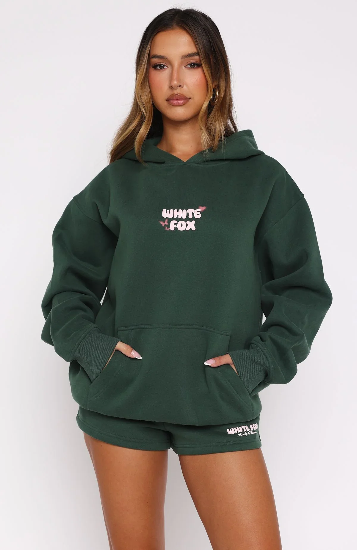 Lucky Thirteen Stephanie Oversized Hoodie Green - luluinthesky