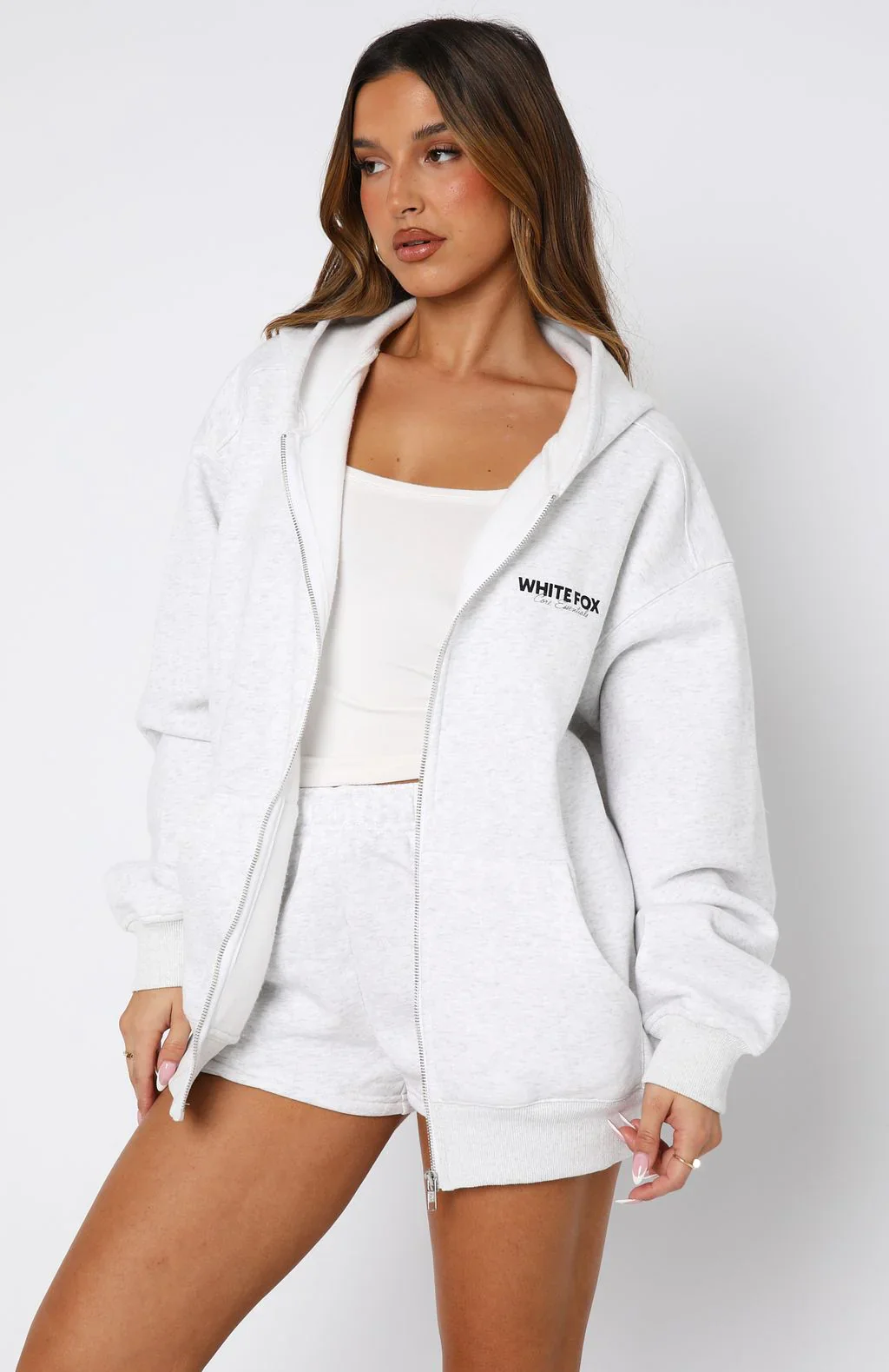 Core Essentials Zip Hoodie Grey Marle - luluinthesky