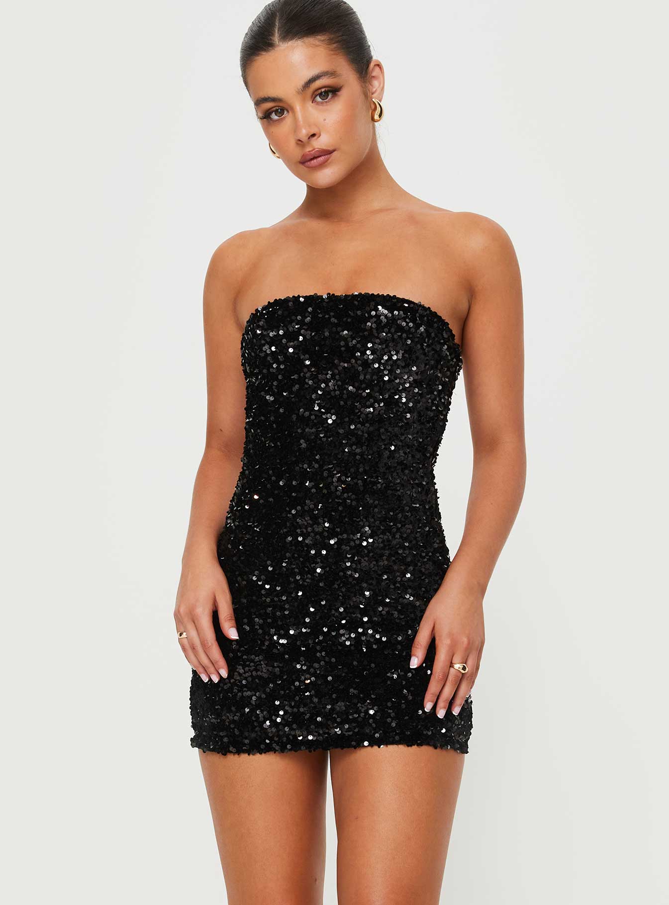 Eldoni Strapless Mini Dress Black - luluinthesky