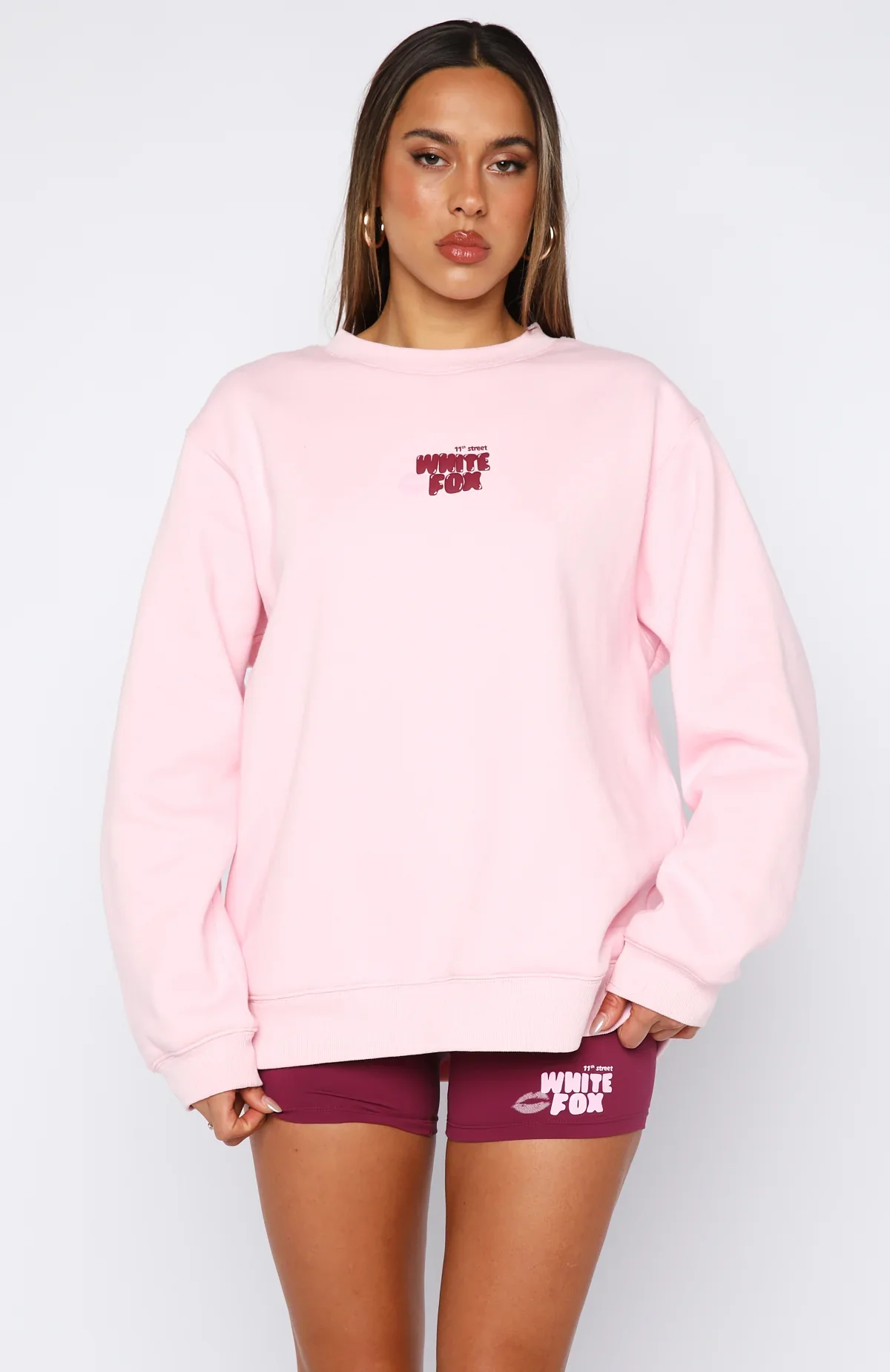 11th Street Sweet Kisses Oversized Sweater Pink Sugar - luluinthesky