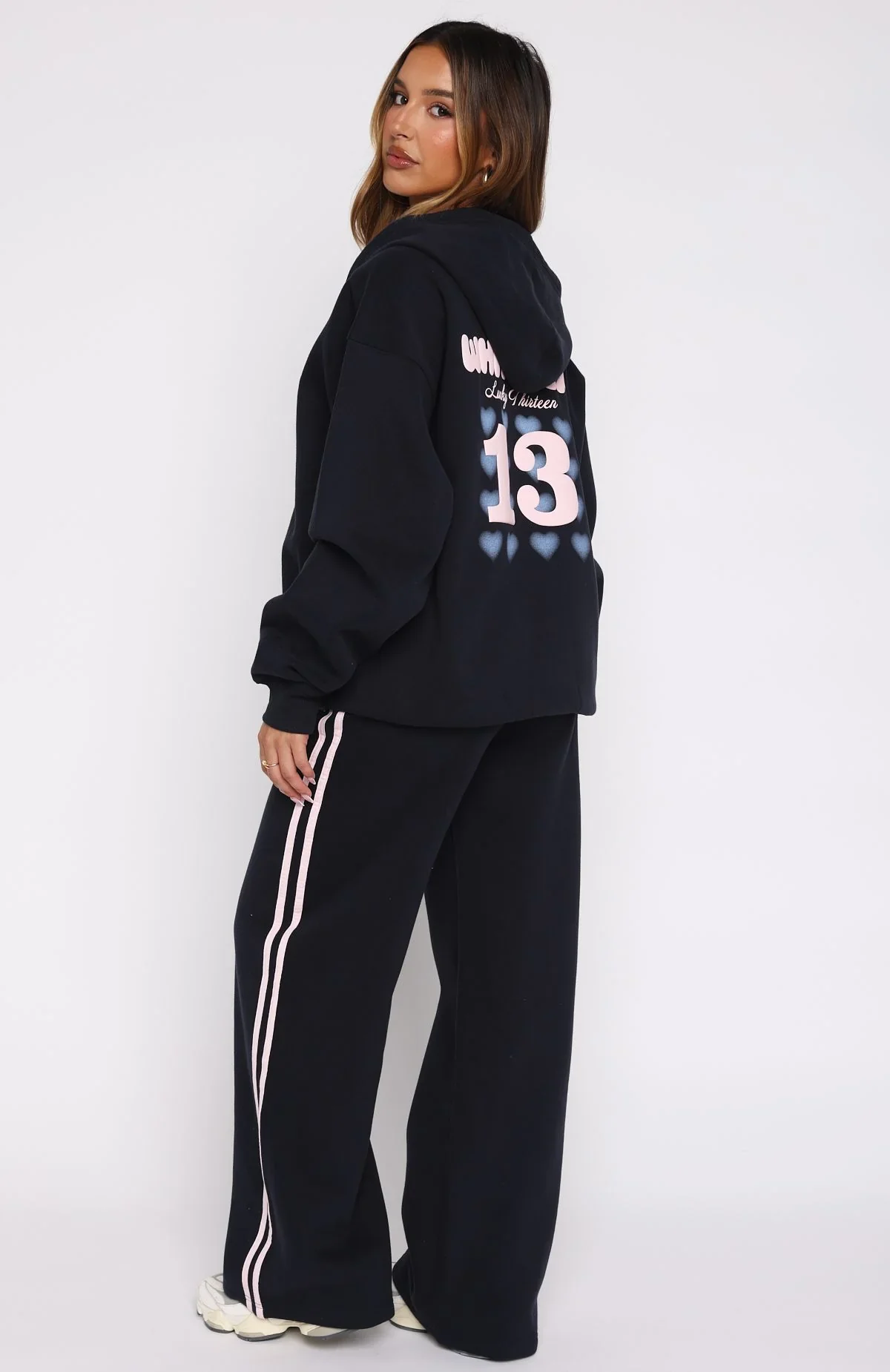 Lucky Thirteen Charise Wide Leg Sweatpants Navy - luluinthesky