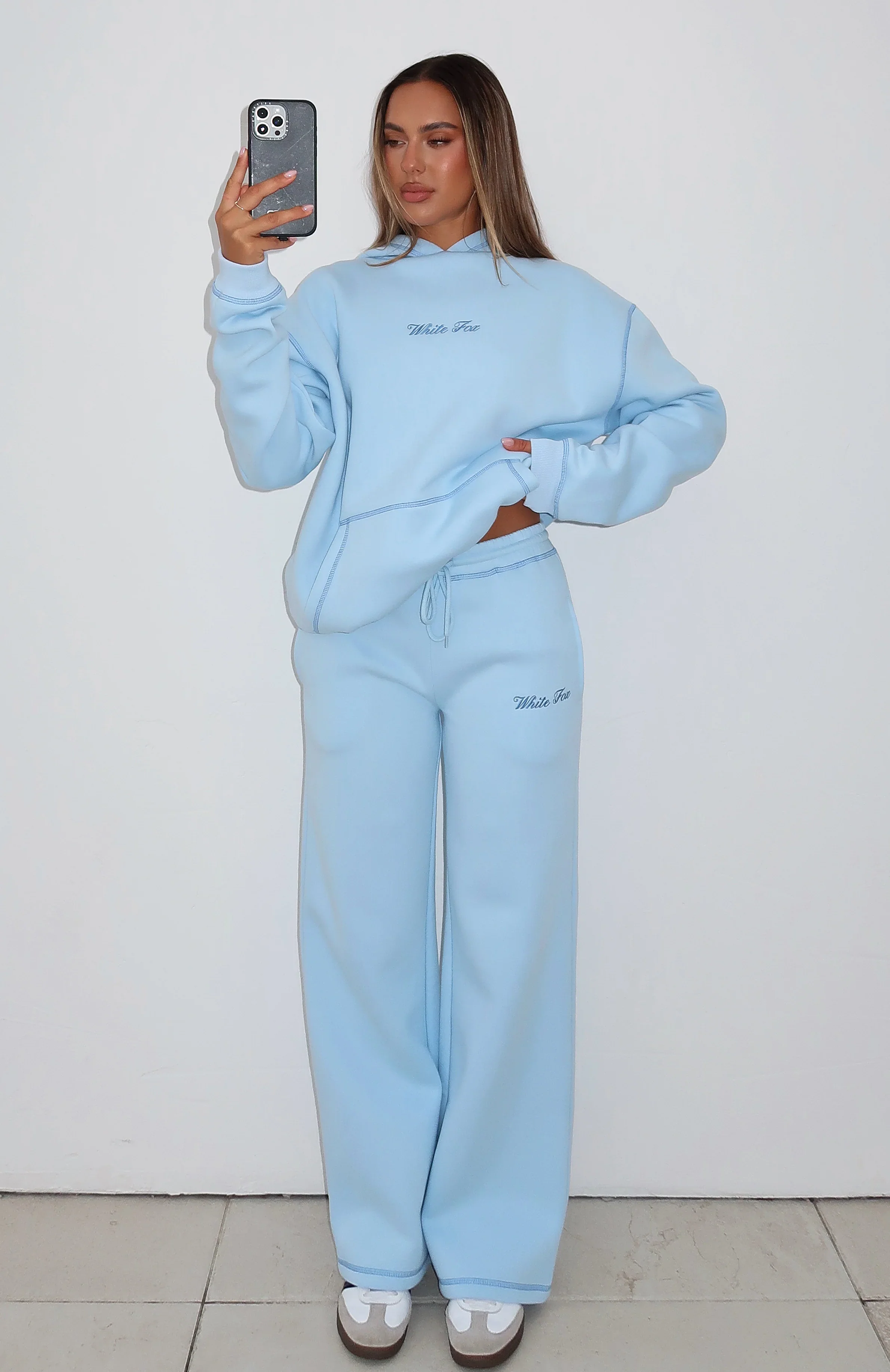 Instant Attraction Wide Leg Sweatpants Baby Blue - luluinthesky