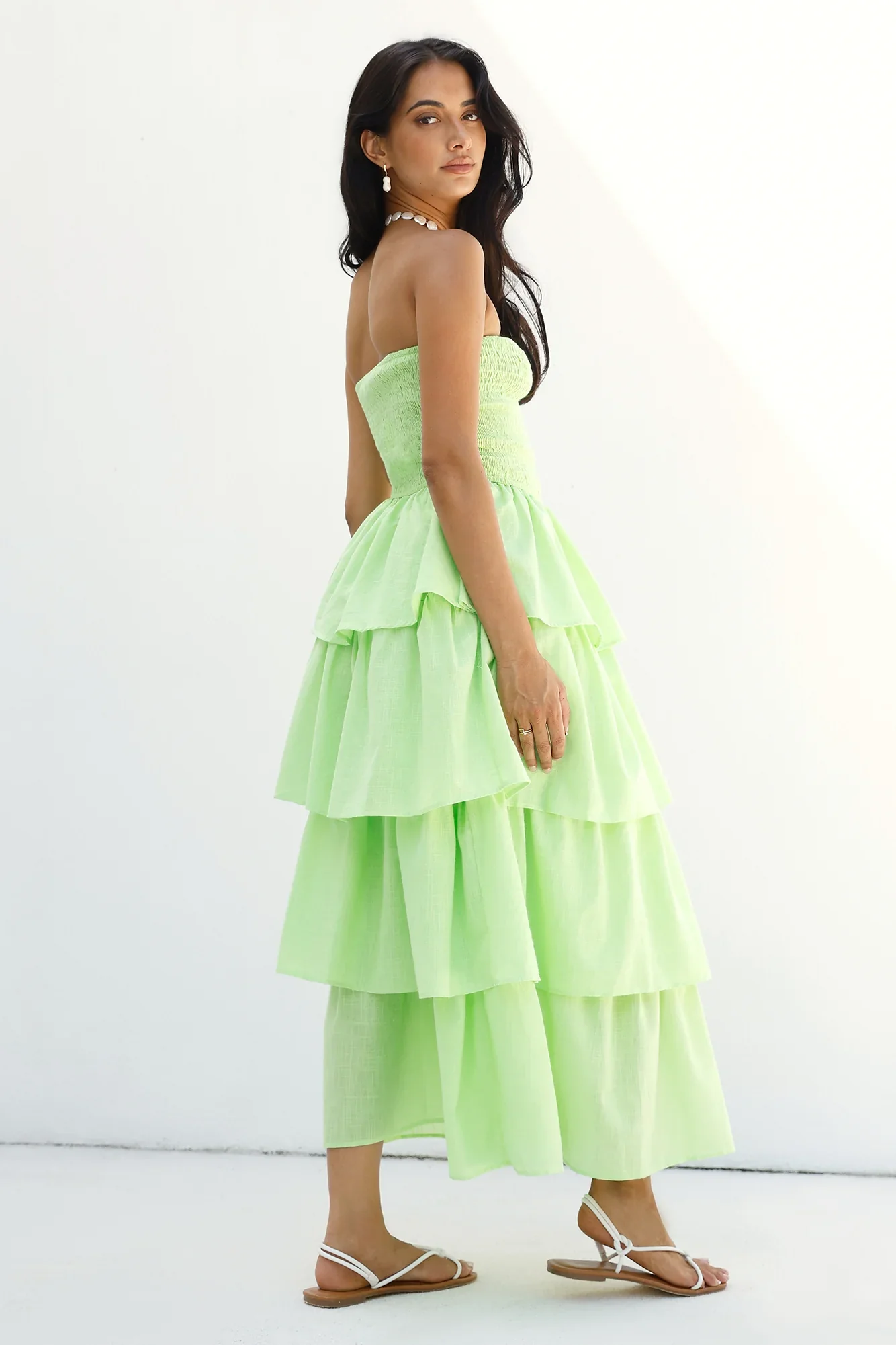 Glass Slipper Strapless Maxi Dress Green - luluinthesky