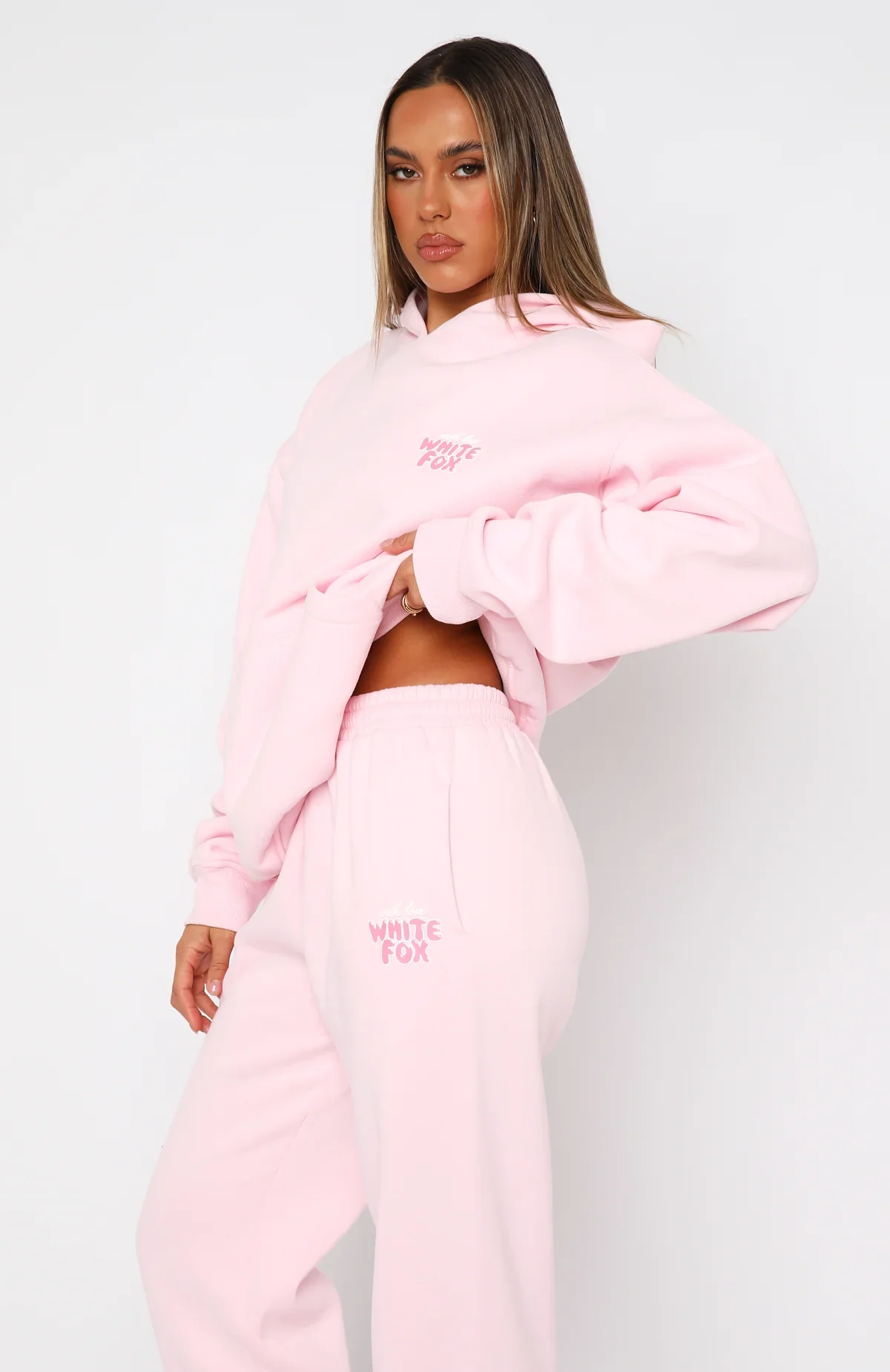 With Love Always Oversized Hoodie Baby Pink - luluinthesky