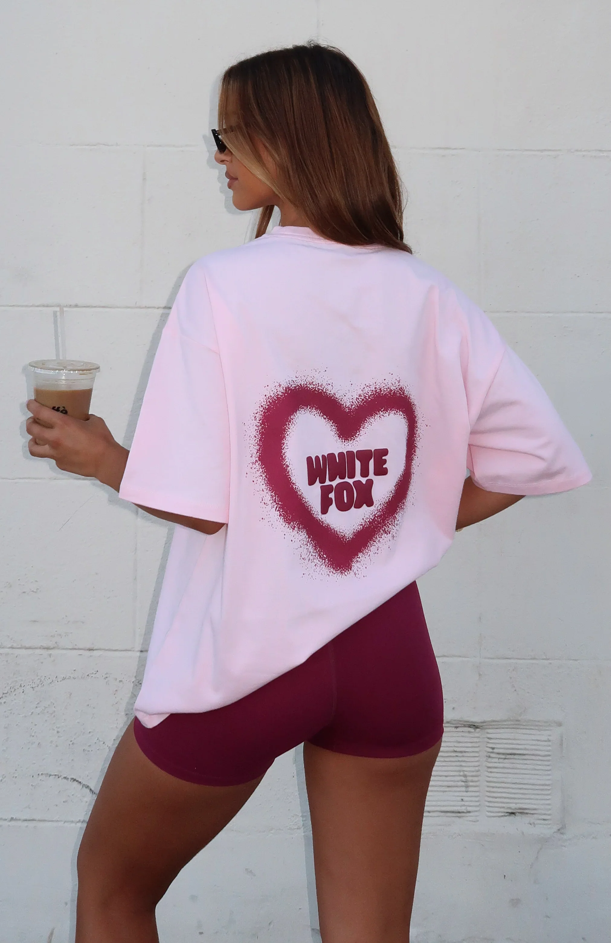 11th Street City Girl At Heart Oversized Tee Strawberry Whip - luluinthesky