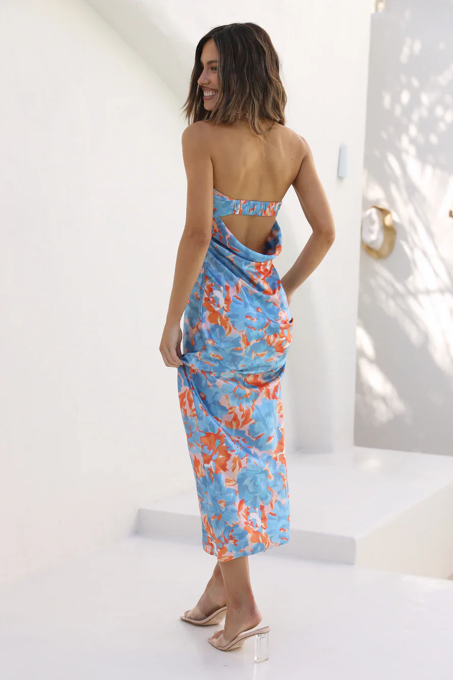Sweet Moments Maxi Dress Blue - luluinthesky