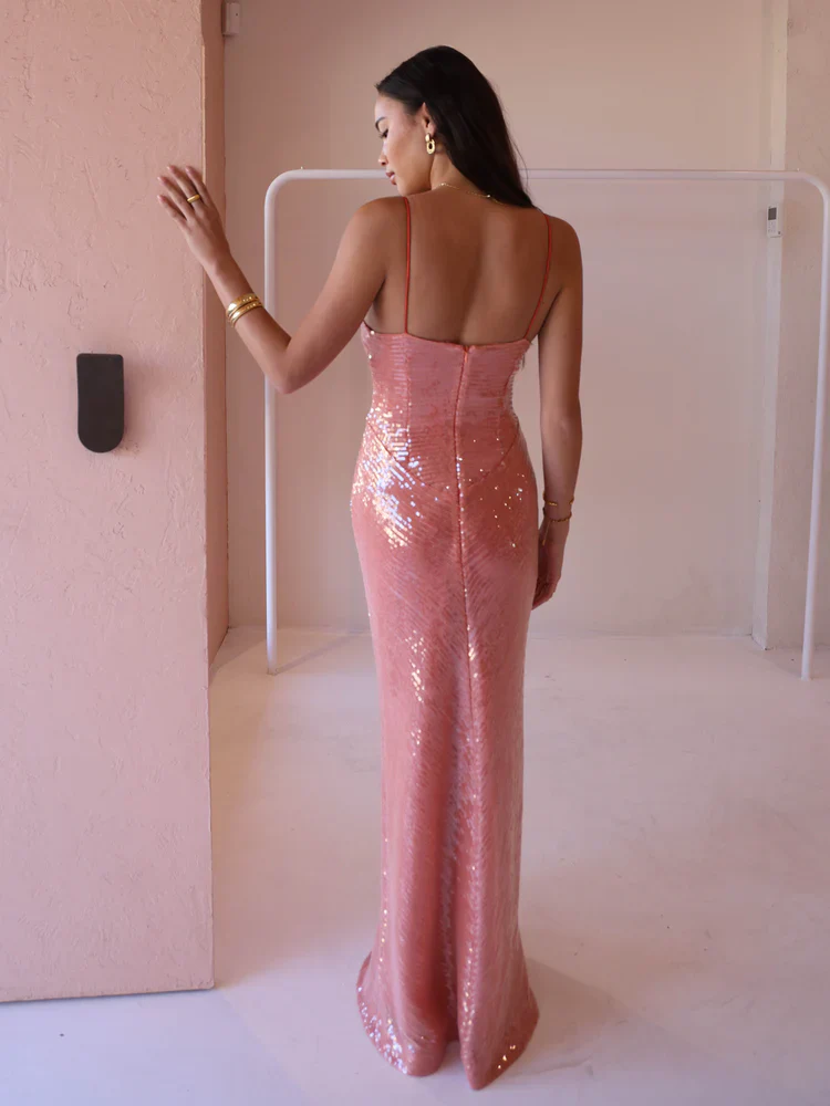 New Romantics Andy Diamond Bodice Maxi Dress in Calypso - luluinthesky